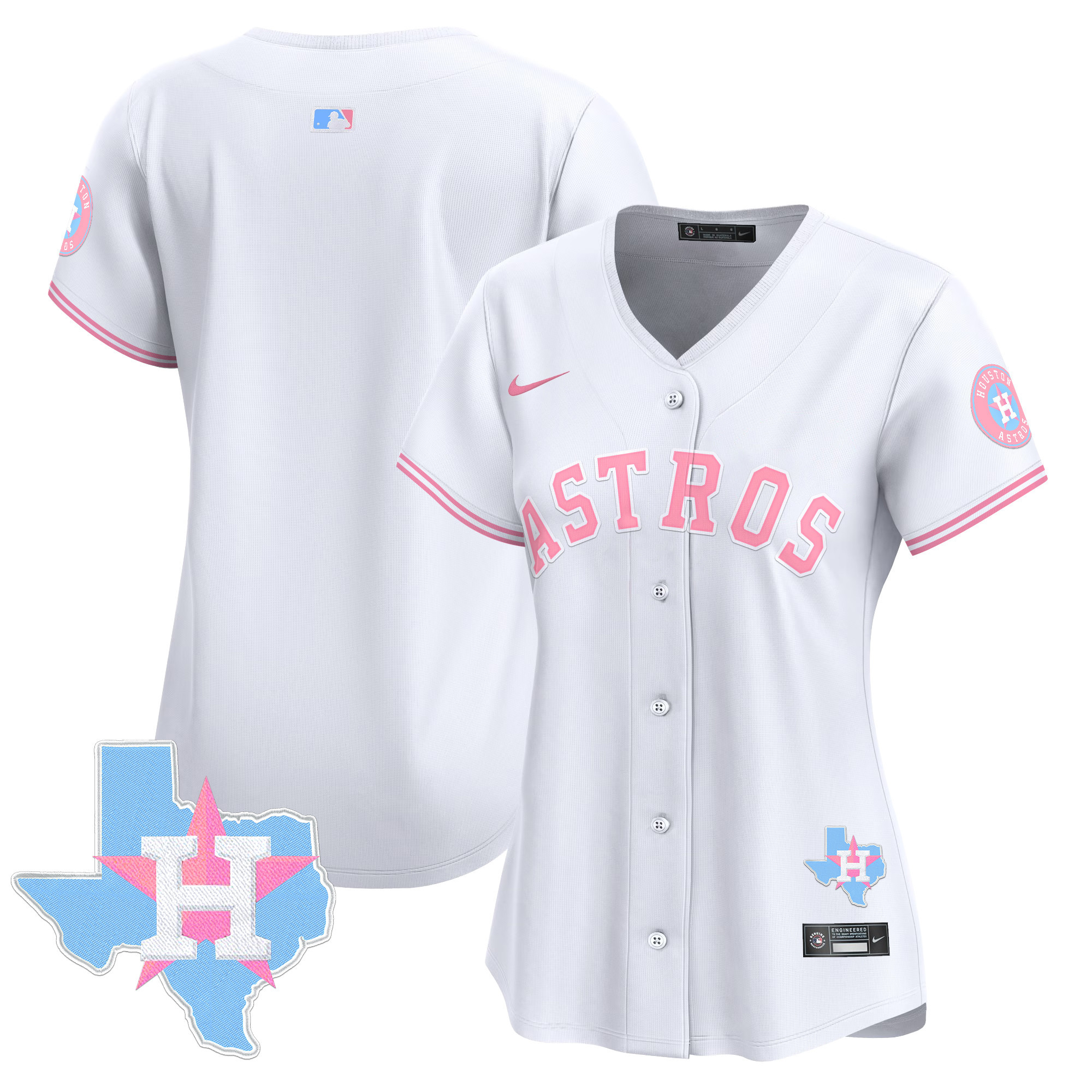 Women's Astros Bubblegum Pink Vapor Premier Limited Jersey - All Stitched - Image 10