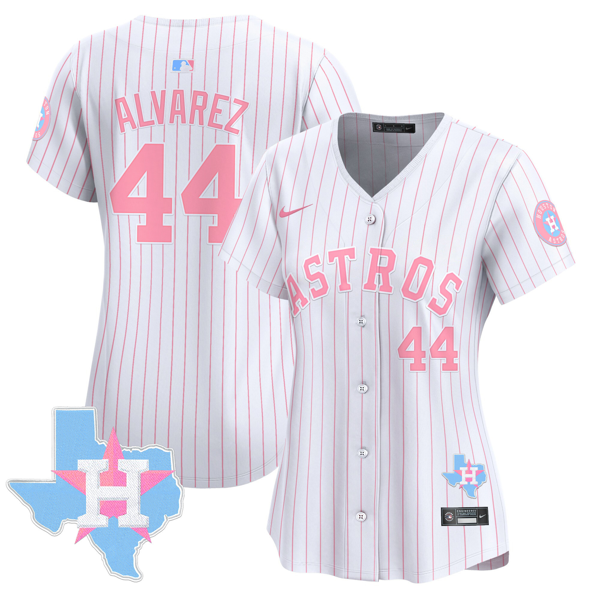 Women's Astros Bubblegum Pink Vapor Premier Limited Jersey - All Stitched - Image 36