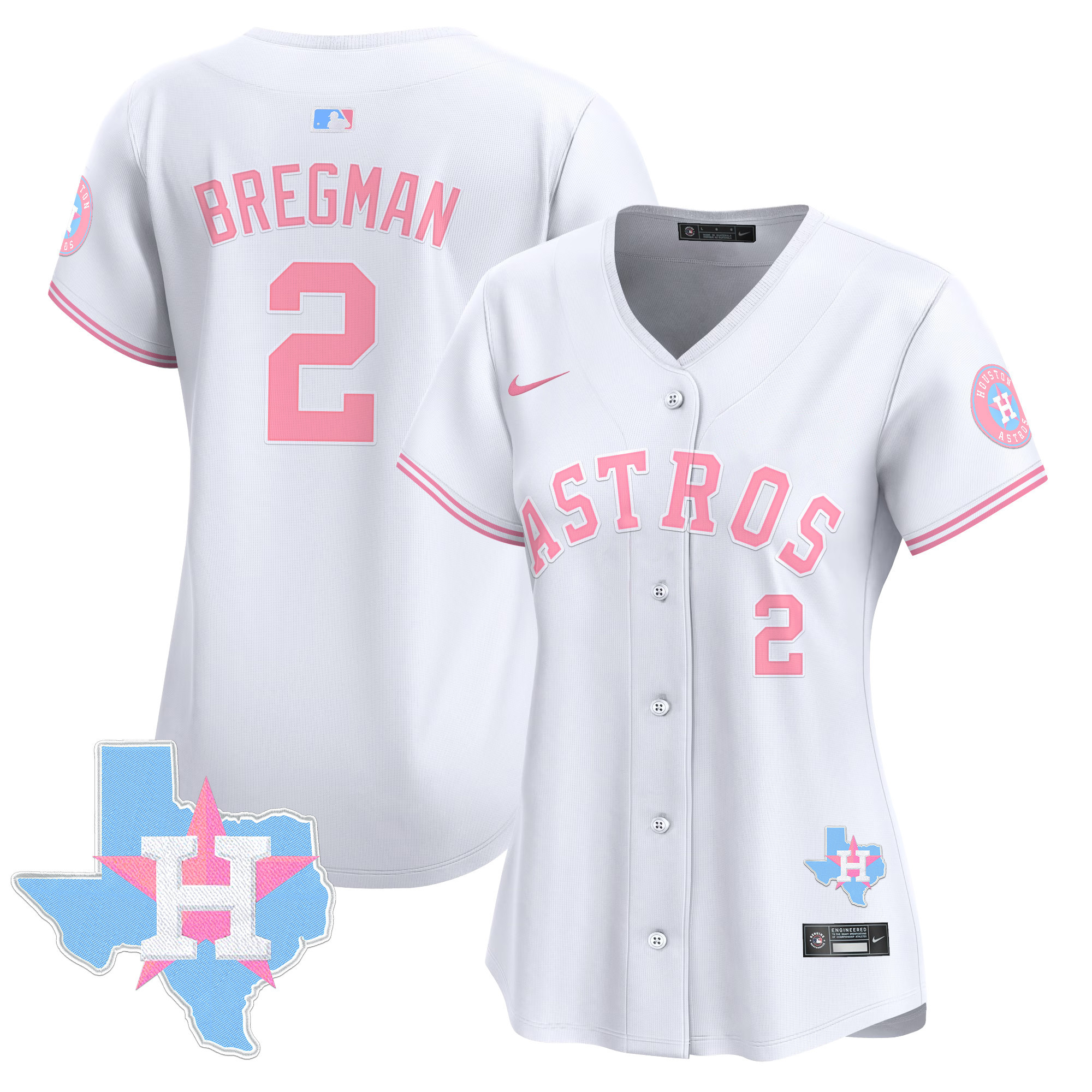 Women's Astros Bubblegum Pink Vapor Premier Limited Jersey - All Stitched - Image 4