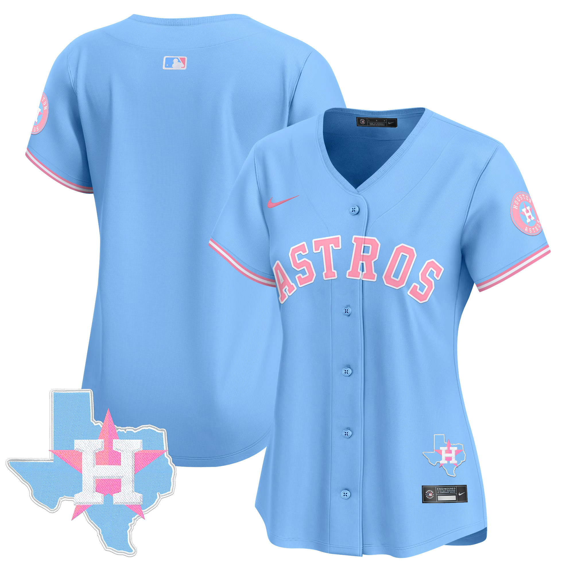 Women's Astros Bubblegum Pink Vapor Premier Limited Jersey - All Stitched - Image 50