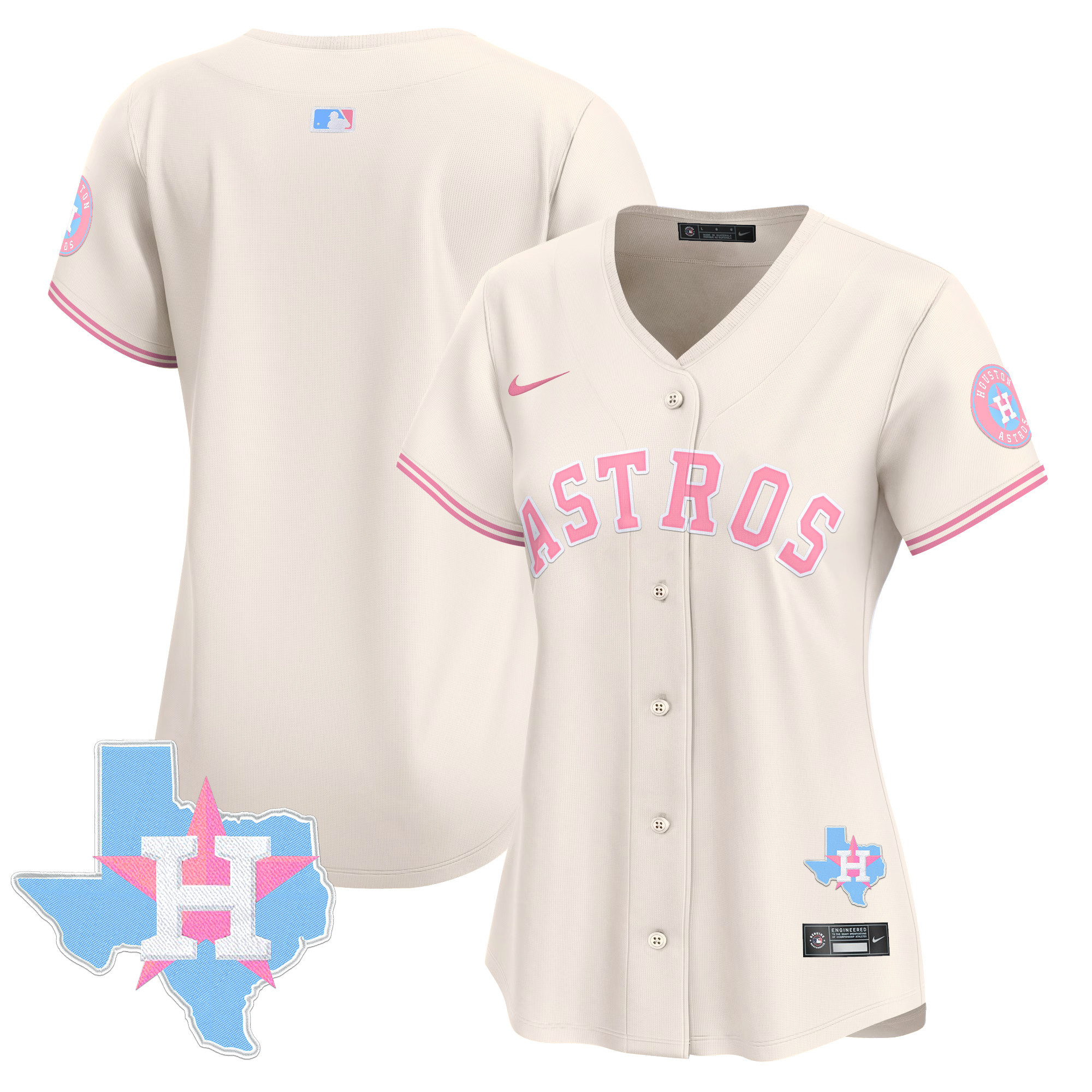 Women's Astros Bubblegum Pink Vapor Premier Limited Jersey - All Stitched - Image 20