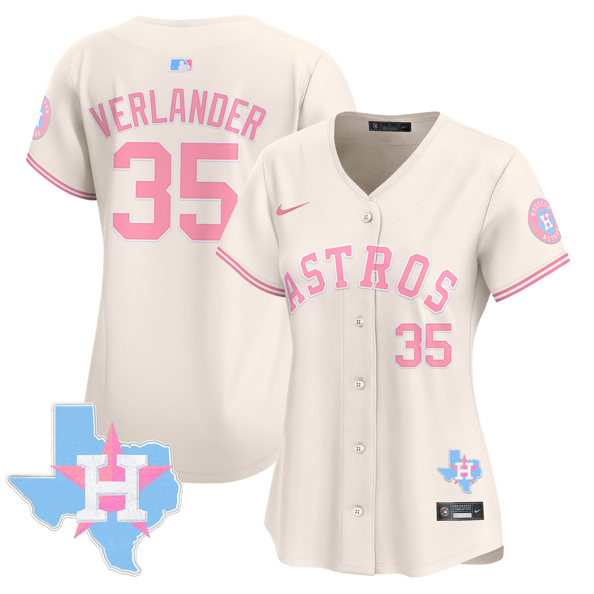 Women's Astros Bubblegum Pink Vapor Premier Limited Jersey - All Stitched - Image 17