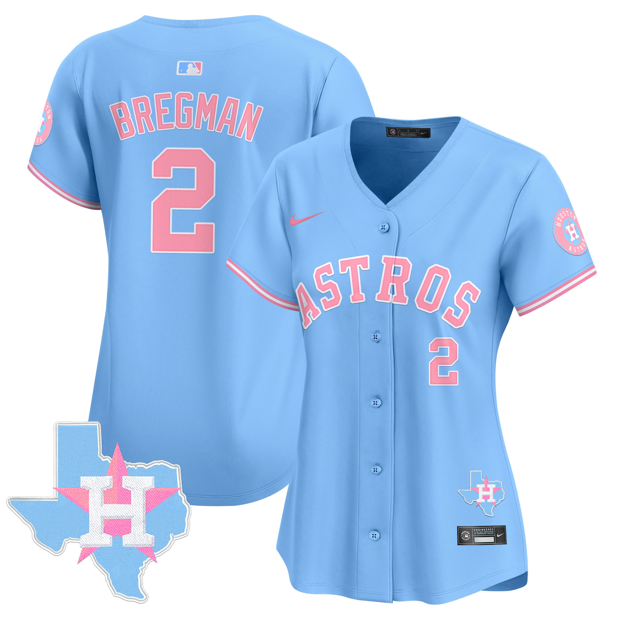 Women's Astros Bubblegum Pink Vapor Premier Limited Jersey - All Stitched - Image 44