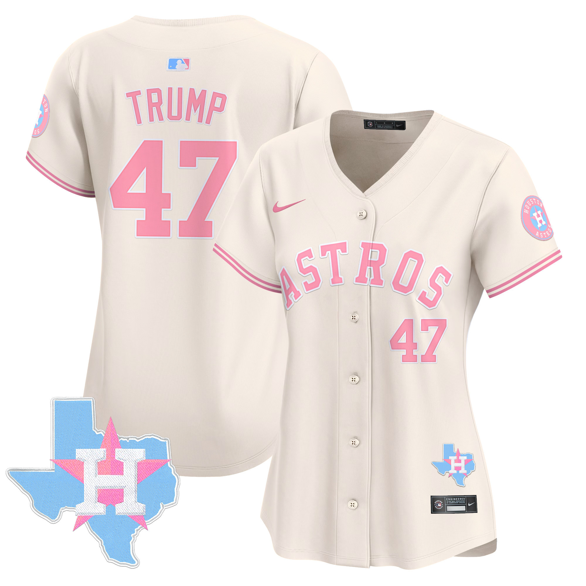 Women's Astros Bubblegum Pink Vapor Premier Limited Jersey - All Stitched - Image 19