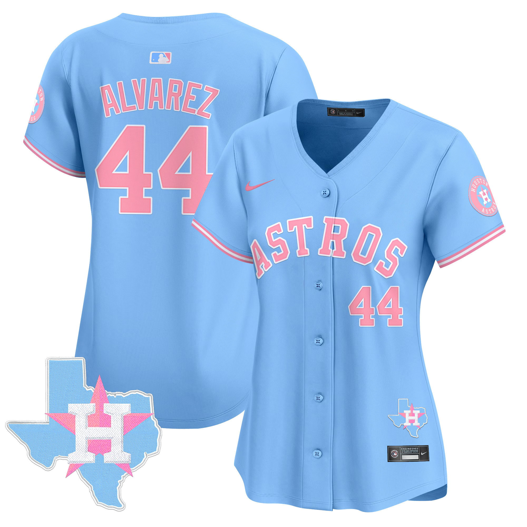 Women's Astros Bubblegum Pink Vapor Premier Limited Jersey - All Stitched - Image 46