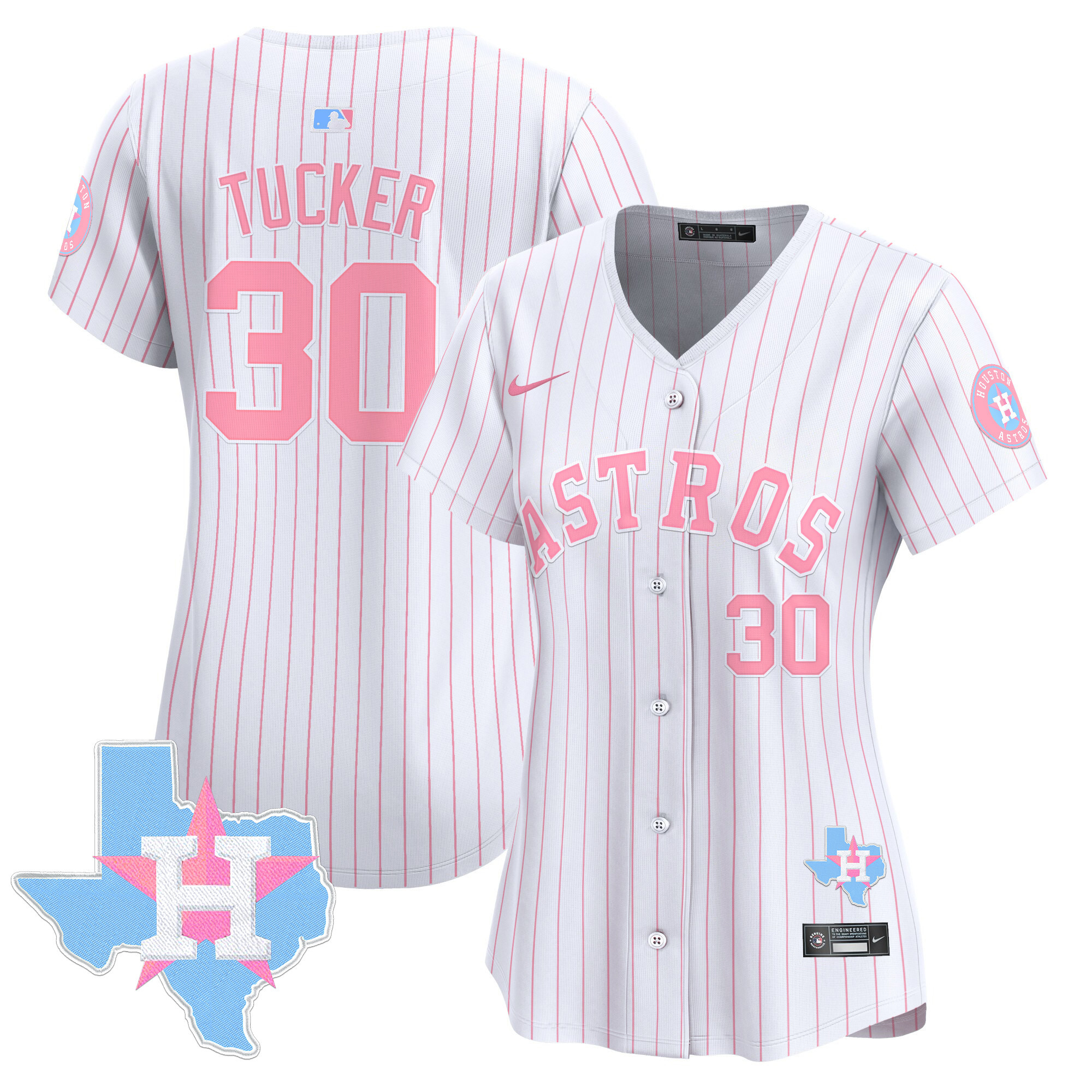Women's Astros Bubblegum Pink Vapor Premier Limited Jersey - All Stitched - Image 38