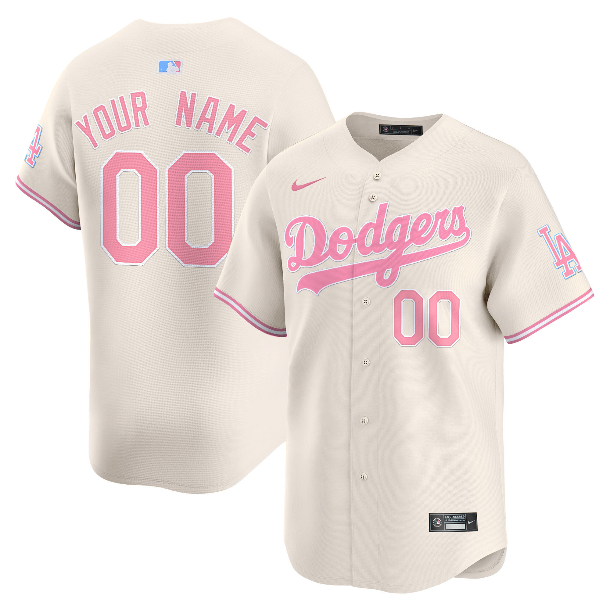 Dodgers Bubblegum Pink Vapor Premier Limited Custom Jersey - All Stitched - Image 3
