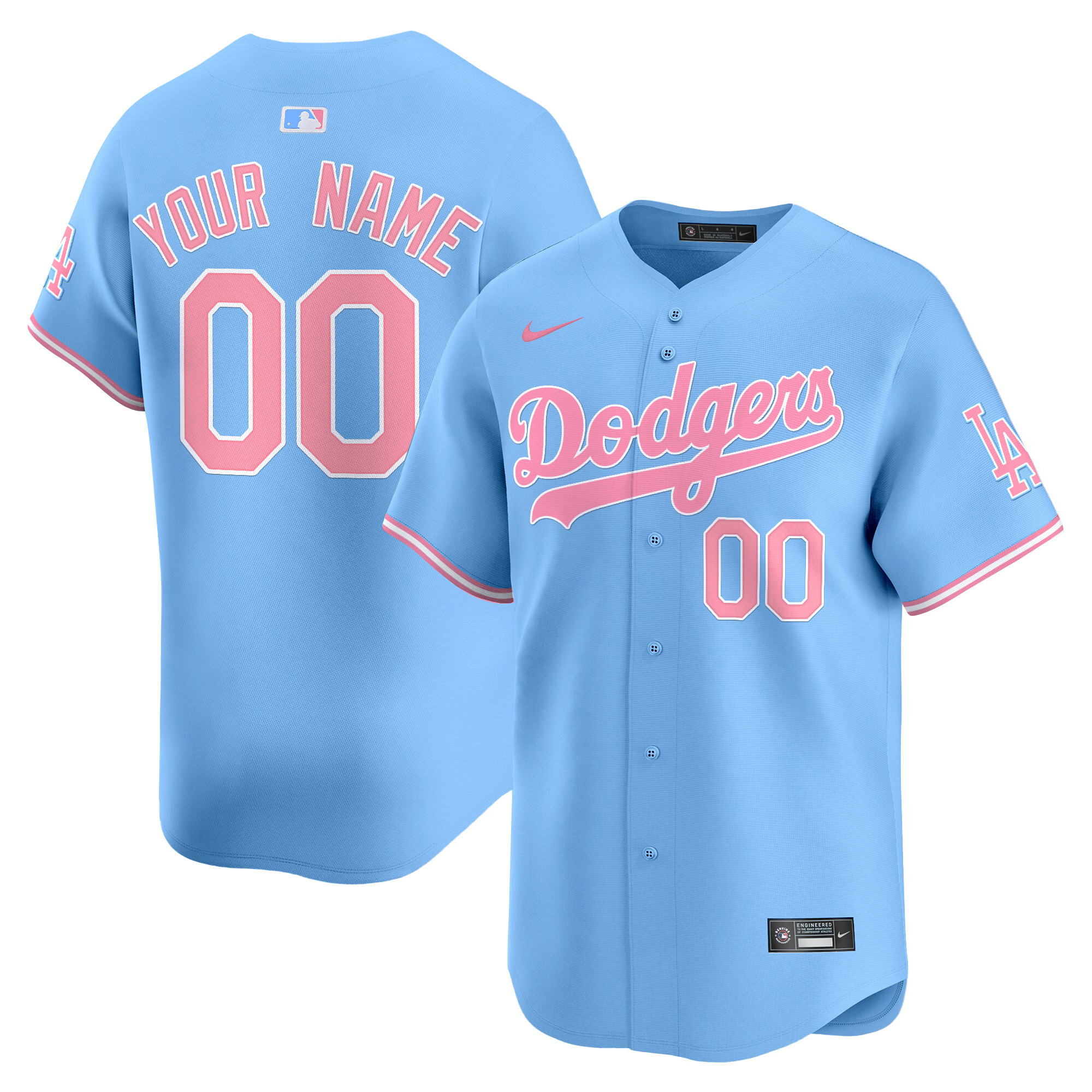Dodgers Bubblegum Pink Vapor Premier Limited Custom Jersey - All Stitched - Image 4