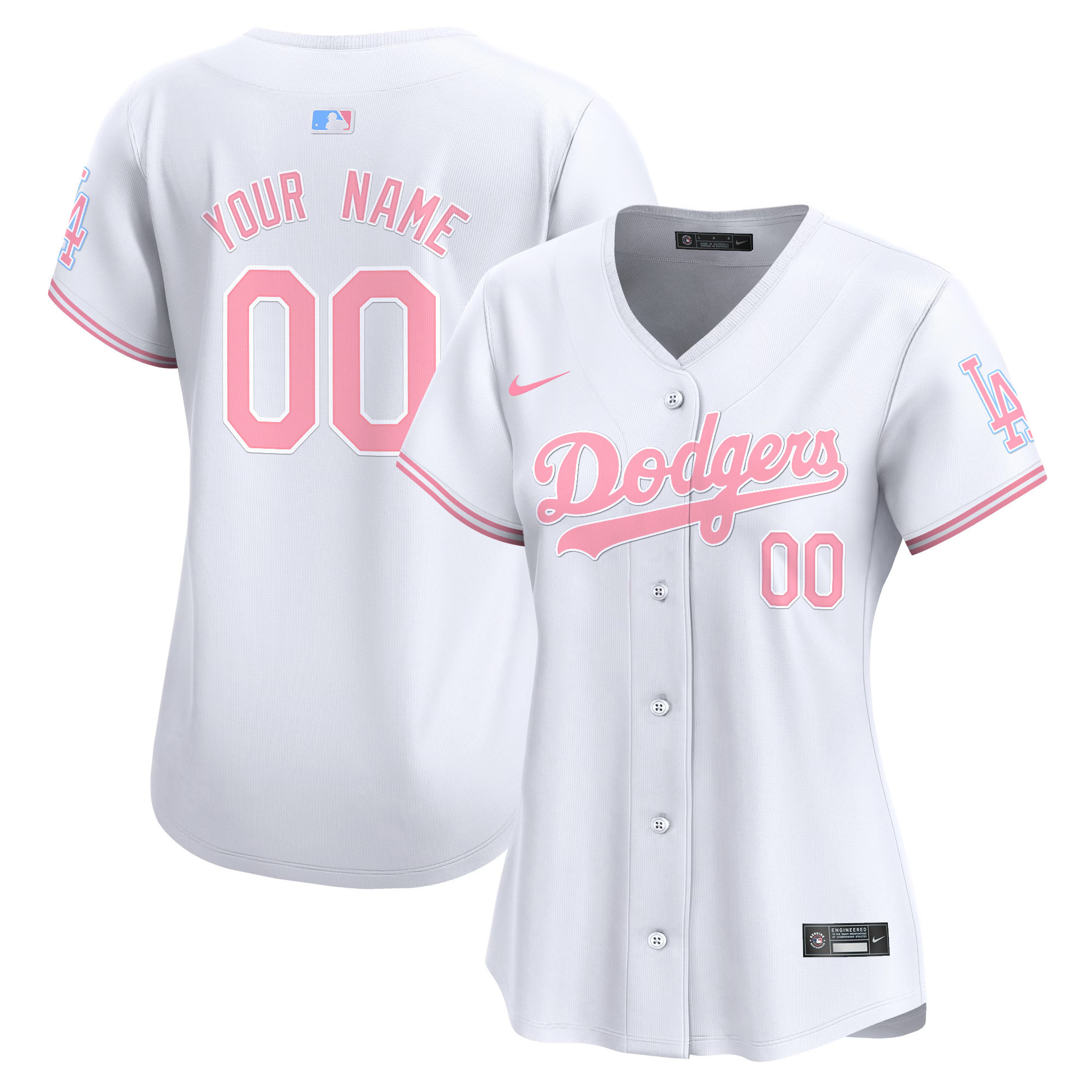 Dodgers Bubblegum Pink Vapor Premier Limited Custom Jersey - All Stitched - Image 6