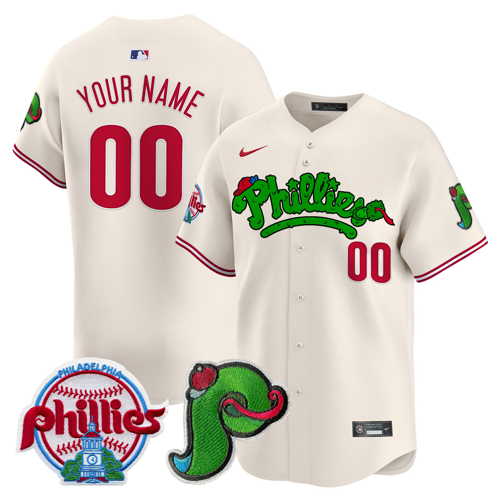 Phillies Phanatic Patch Vapor Premier Limited Custom Jersey V3 - All Stitched - Image 3