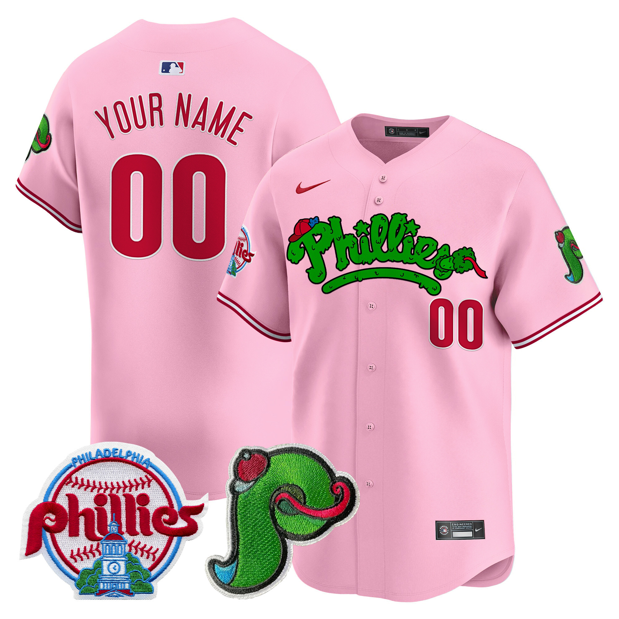 Phillies Phanatic Patch Vapor Premier Limited Custom Jersey V3 - All Stitched