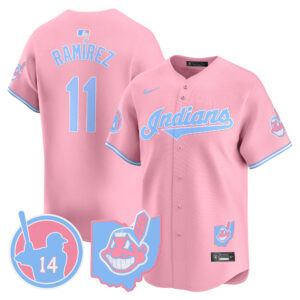 Unisex Cleveland Indians Larry Doby Bubblegum Pink Vapor Premier Limited Jersey - All Stitched