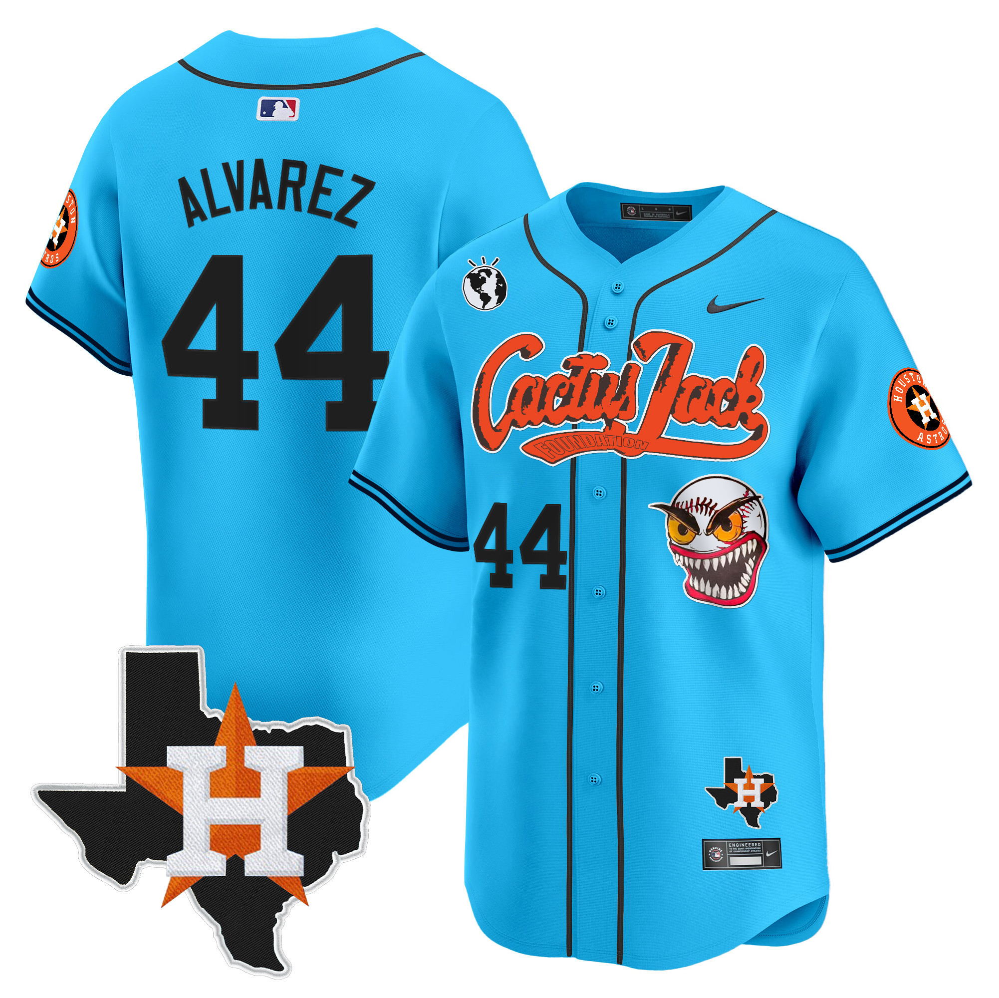 Men's Houston Astros Cactus Jack Patch Vapor Premier Limited Jersey V12 - All Stitched - Image 6
