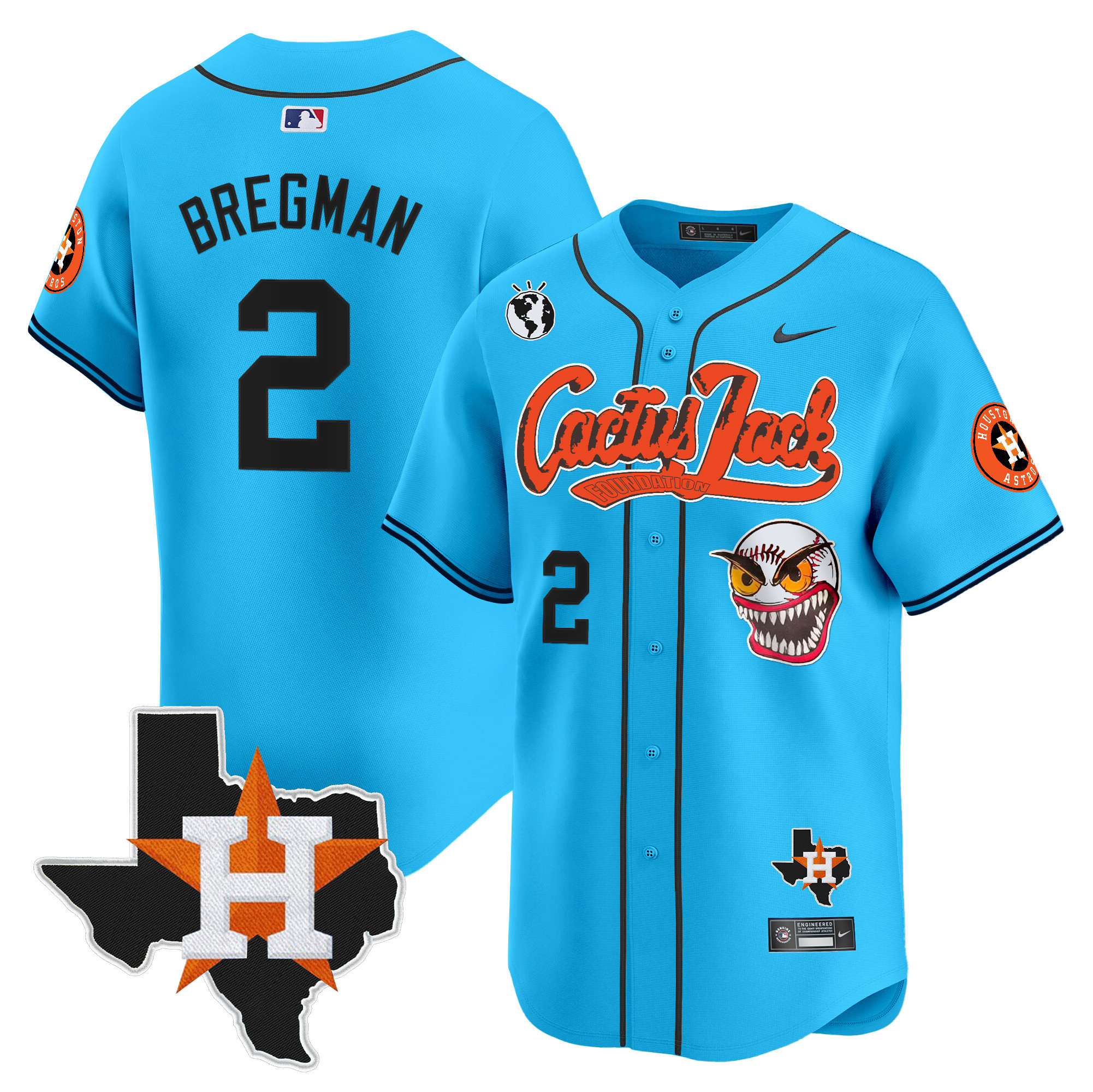 Men's Houston Astros Cactus Jack Patch Vapor Premier Limited Jersey V12 - All Stitched - Image 5