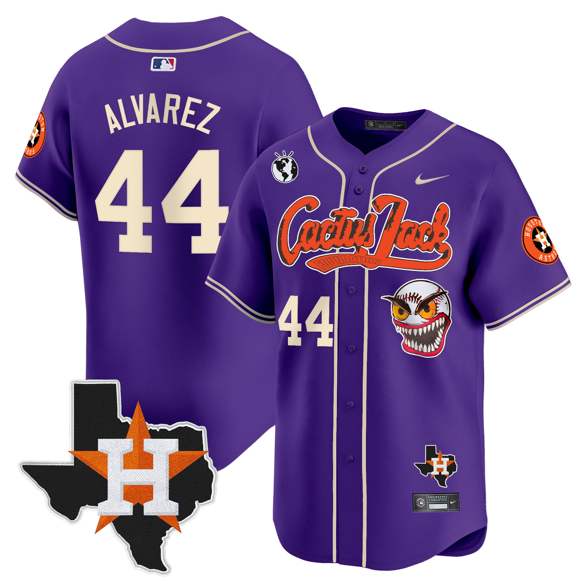 Men's Houston Astros Cactus Jack Patch Vapor Premier Limited Jersey V12 - All Stitched - Image 33