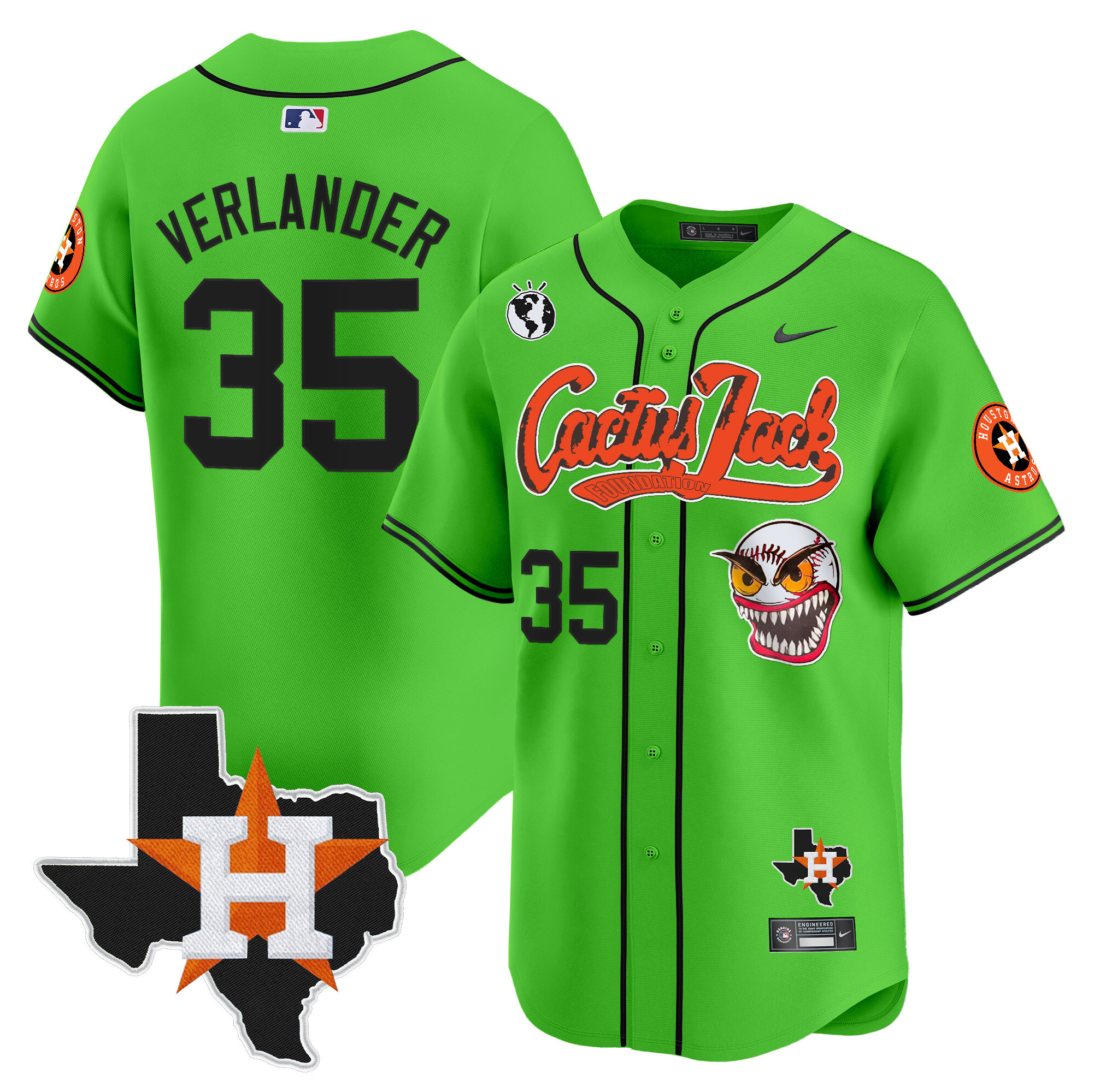 Men's Houston Astros Cactus Jack Patch Vapor Premier Limited Jersey V12 - All Stitched - Image 25
