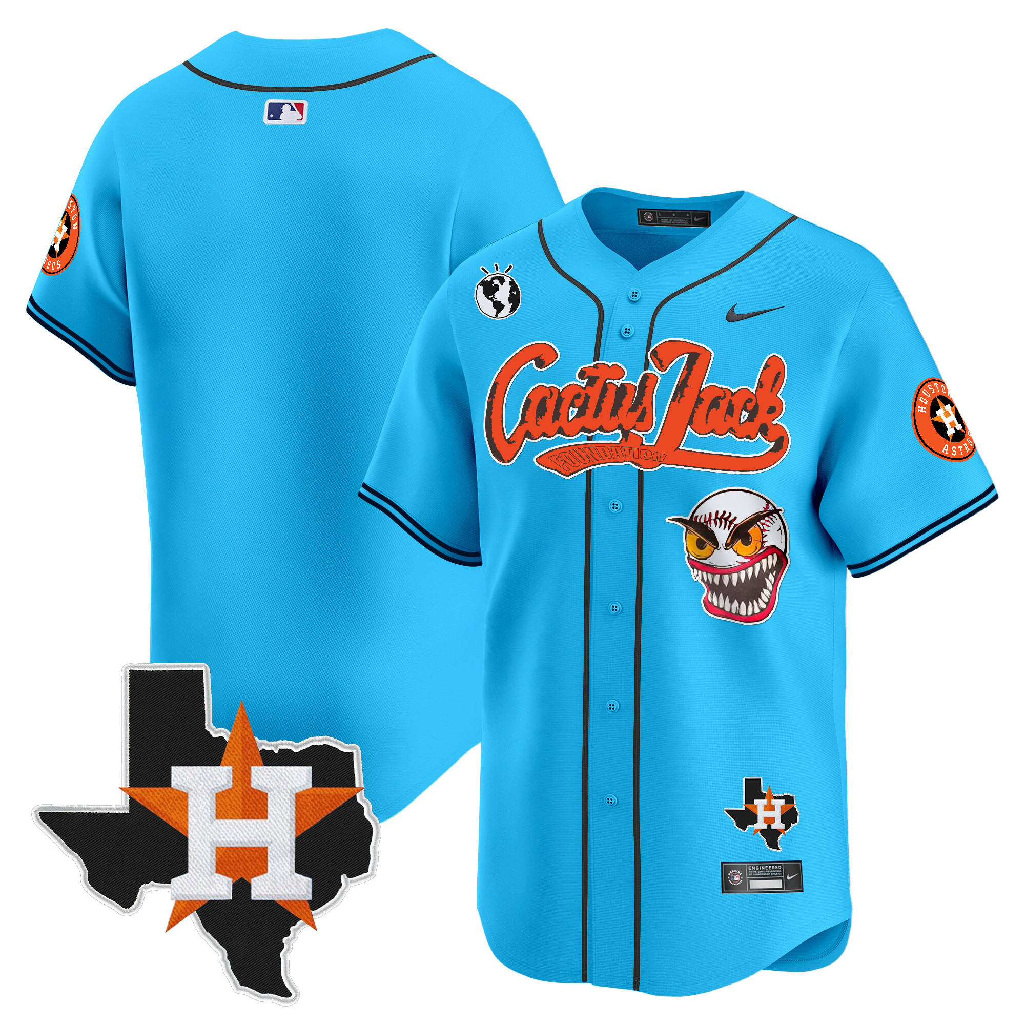 Men's Houston Astros Cactus Jack Patch Vapor Premier Limited Jersey V12 - All Stitched - Image 9