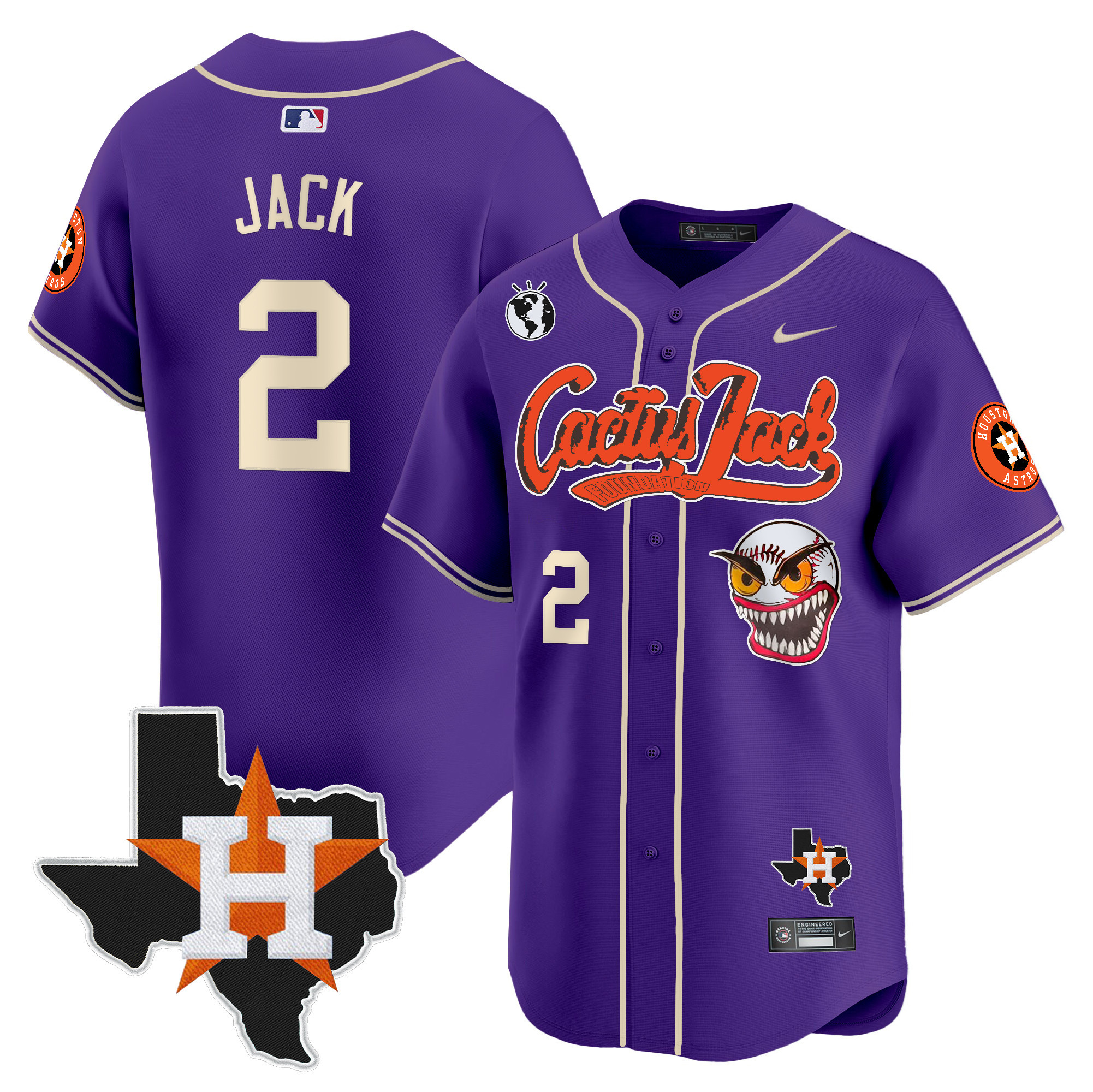 Men's Houston Astros Cactus Jack Patch Vapor Premier Limited Jersey V12 - All Stitched - Image 29