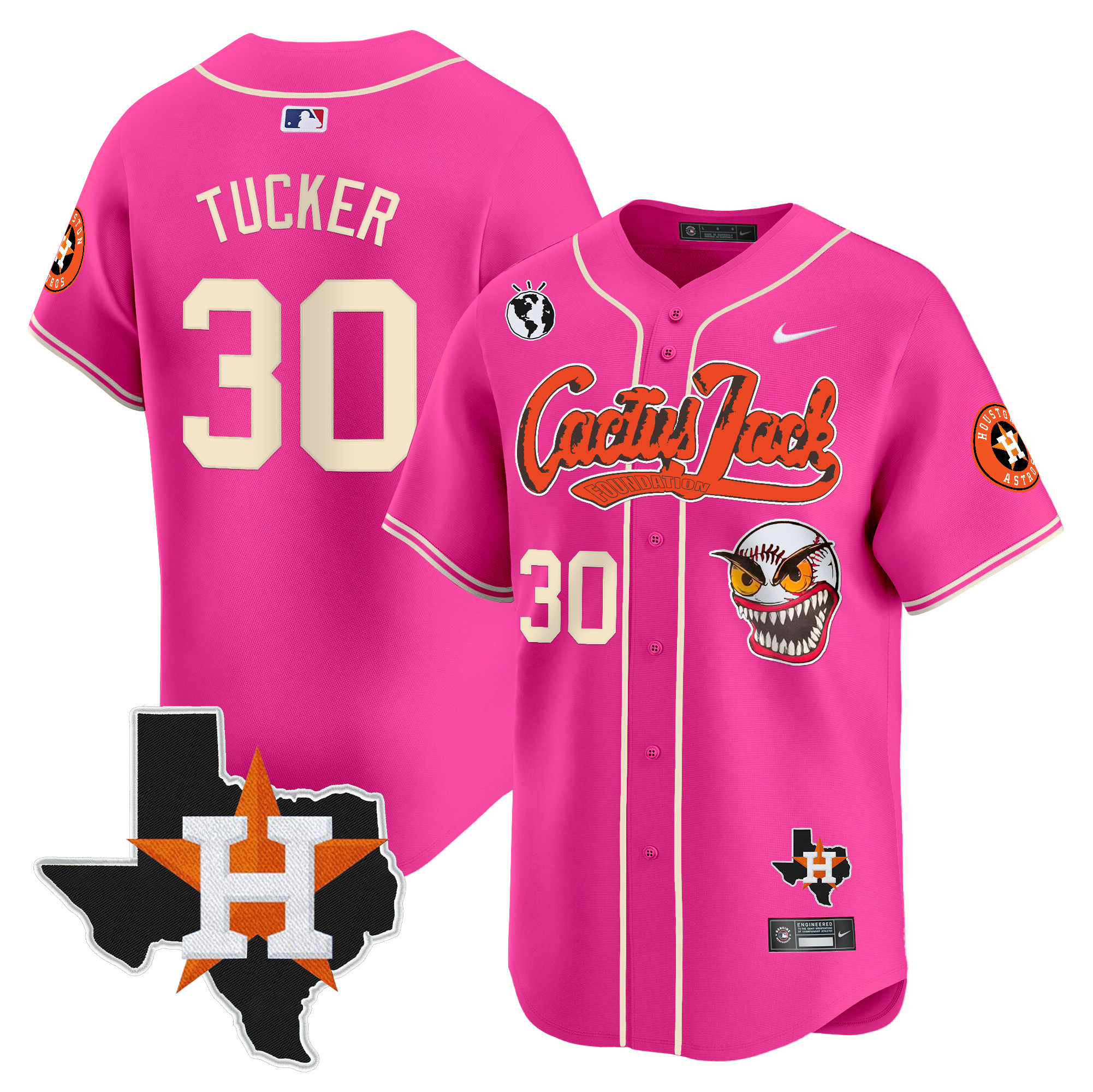 Men's Houston Astros Cactus Jack Patch Vapor Premier Limited Jersey V12 - All Stitched - Image 44