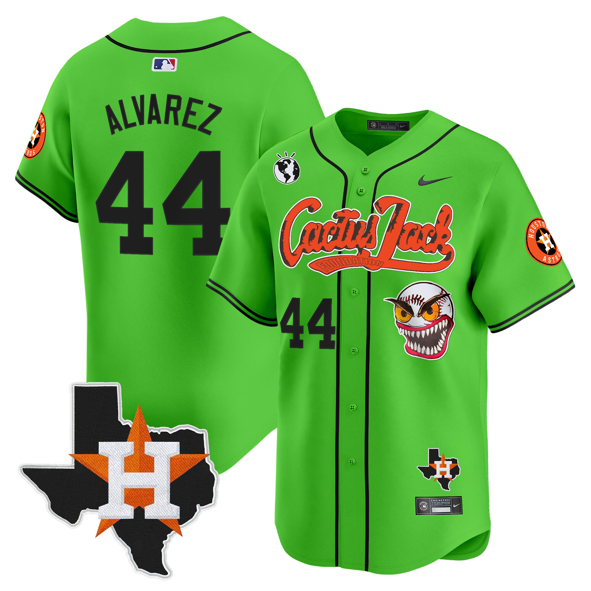 Men's Houston Astros Cactus Jack Patch Vapor Premier Limited Jersey V12 - All Stitched - Image 24