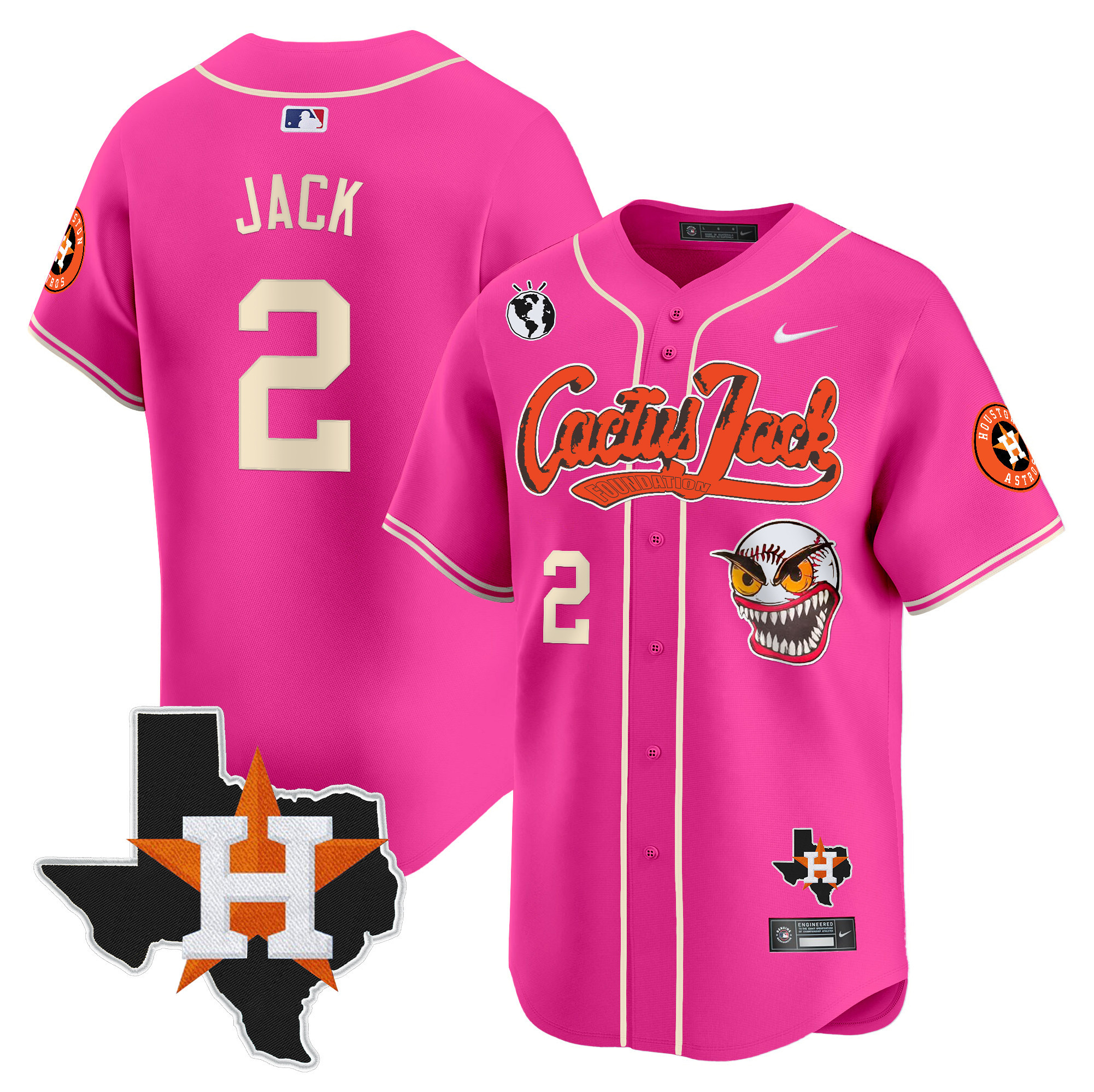Men's Houston Astros Cactus Jack Patch Vapor Premier Limited Jersey V12 - All Stitched - Image 38
