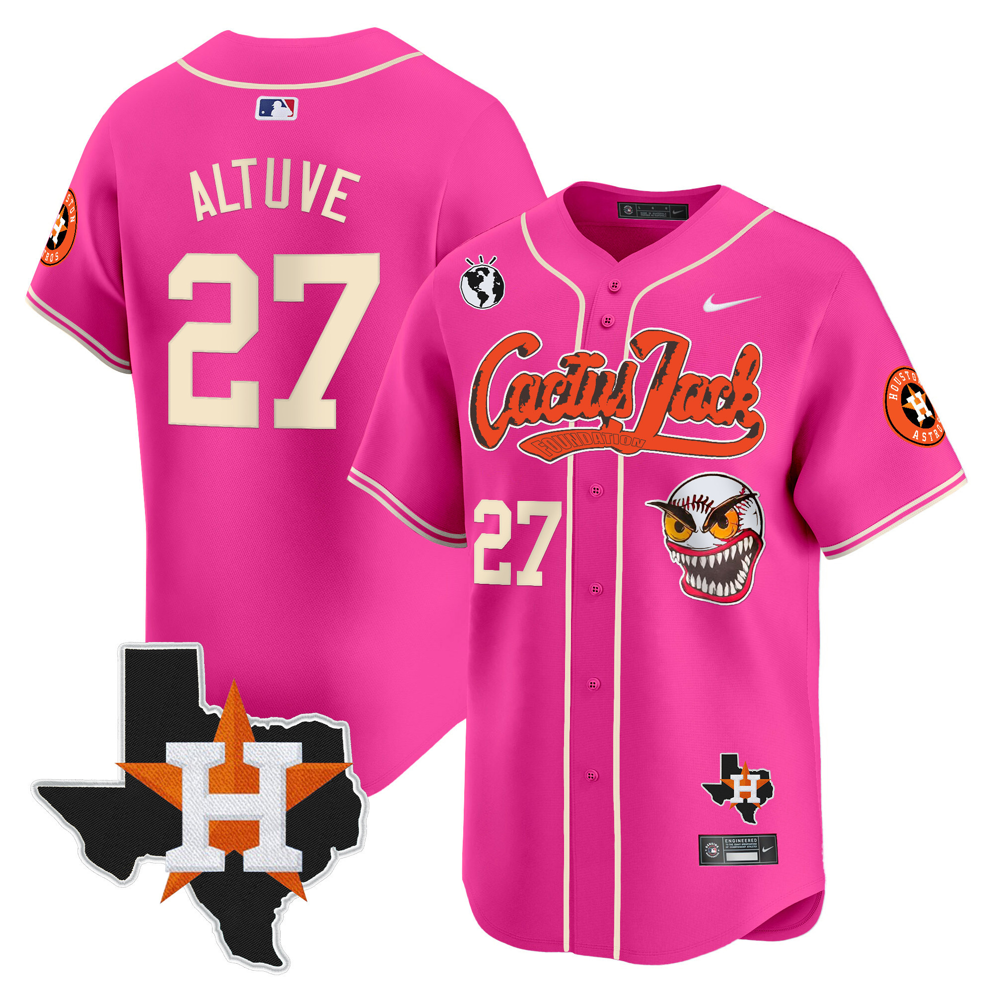 Men's Houston Astros Cactus Jack Patch Vapor Premier Limited Jersey V12 - All Stitched - Image 39