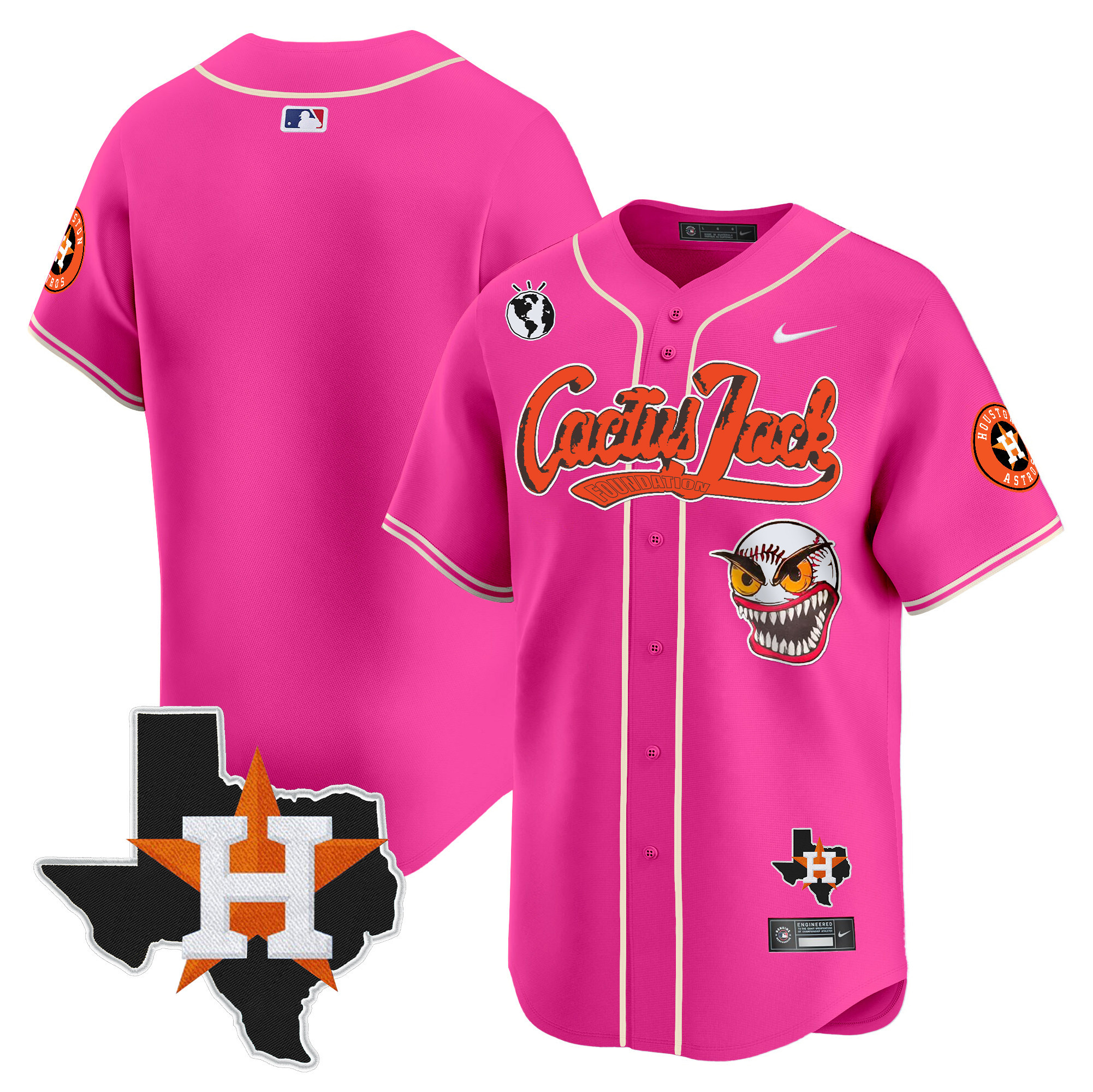 Men's Houston Astros Cactus Jack Patch Vapor Premier Limited Jersey V12 - All Stitched - Image 45