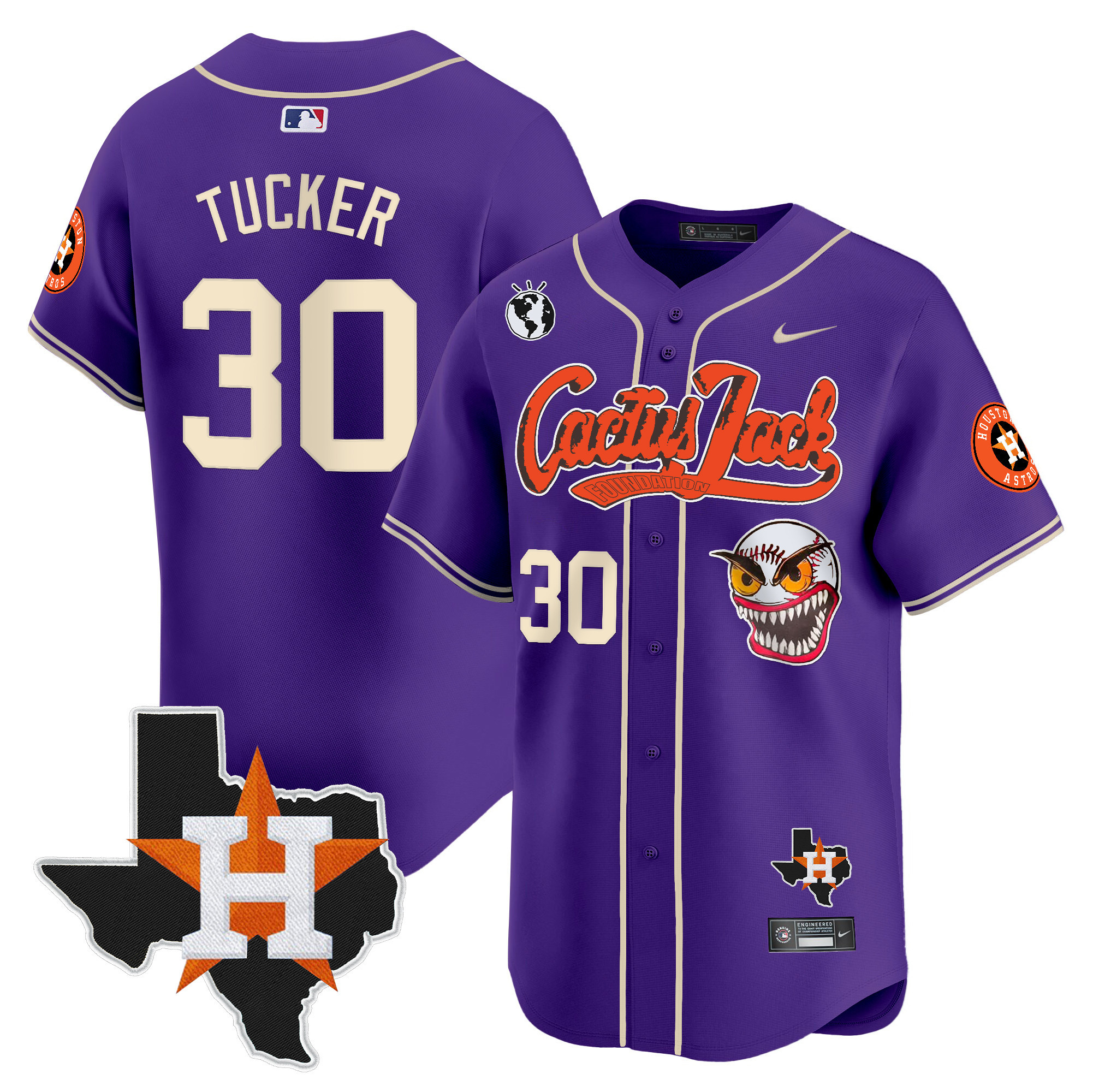 Men's Houston Astros Cactus Jack Patch Vapor Premier Limited Jersey V12 - All Stitched - Image 35