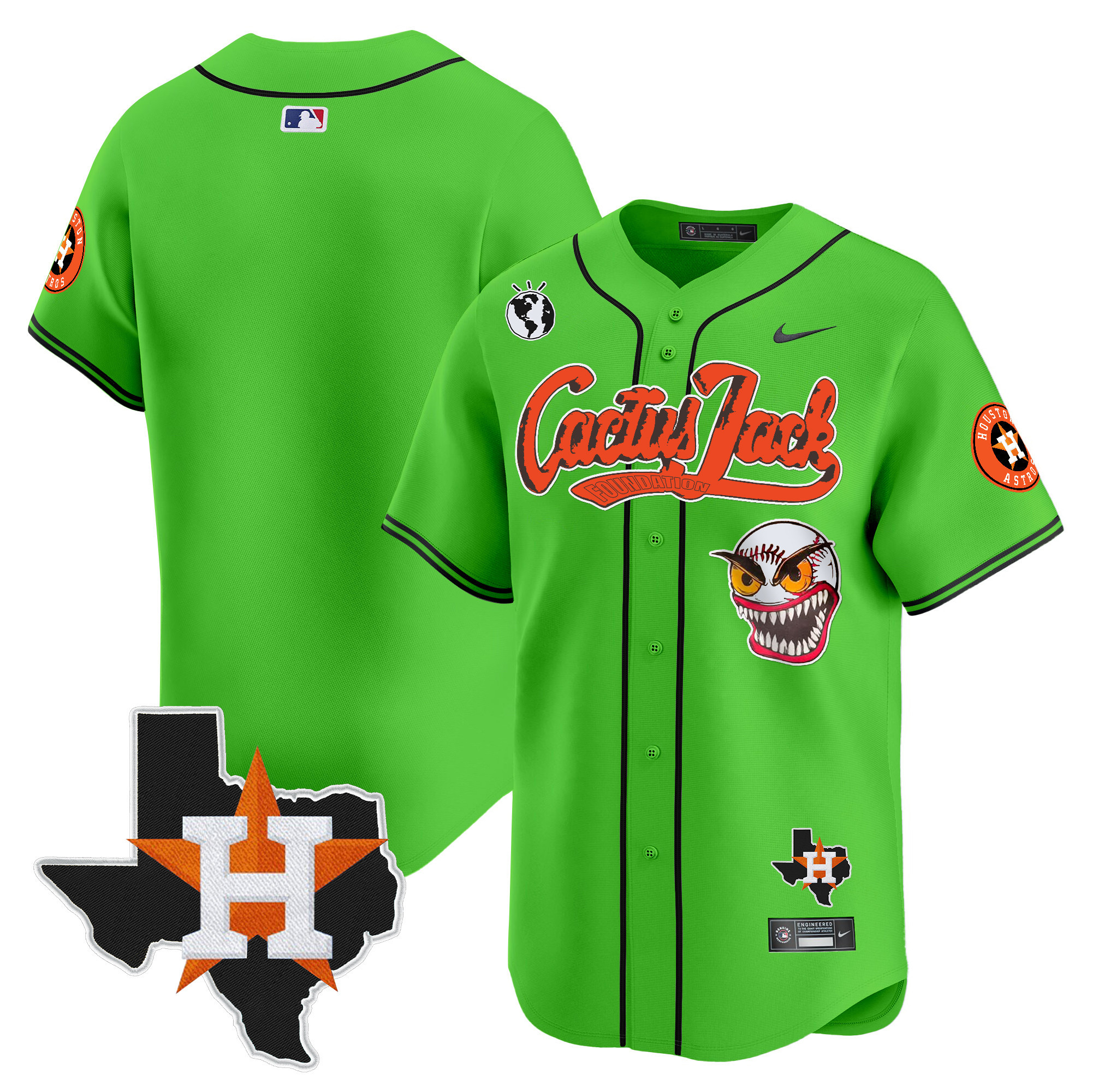 Men's Houston Astros Cactus Jack Patch Vapor Premier Limited Jersey V12 - All Stitched - Image 27