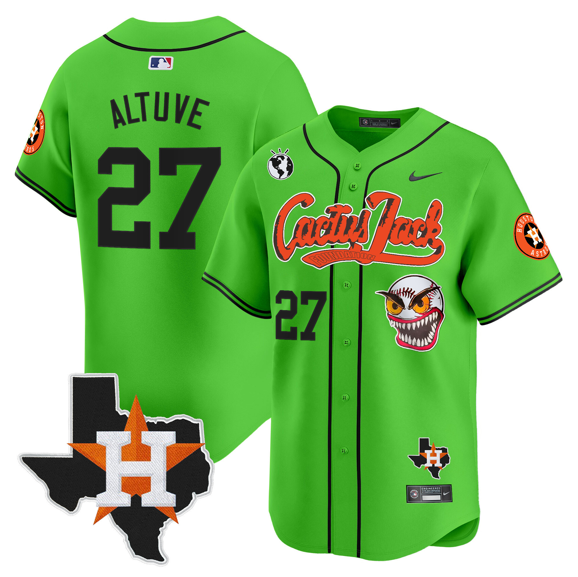 Men's Houston Astros Cactus Jack Patch Vapor Premier Limited Jersey V12 - All Stitched - Image 21
