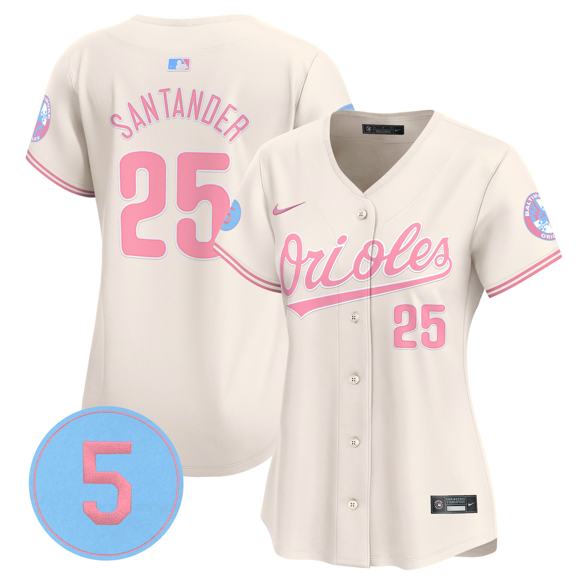 Women’s Orioles Bubblegum Pink Robinson Patch Vapor Premier Limited Jersey - All Stitched - Image 13