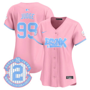 Women's Yankees The Bronx Graffiti Bubblegum Pink Vapor Premier Limited Jersey - All Stitched