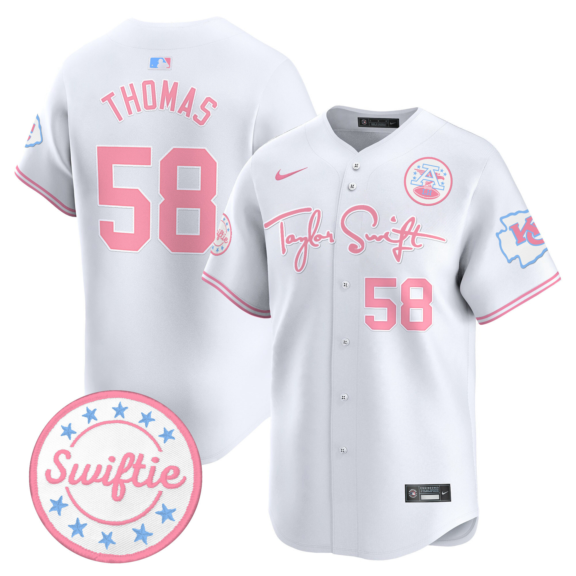 Unisex Chiefs Taylor Swift Bubblegum Pink Vapor Premier Limited Jersey - All Stitched - Image 41