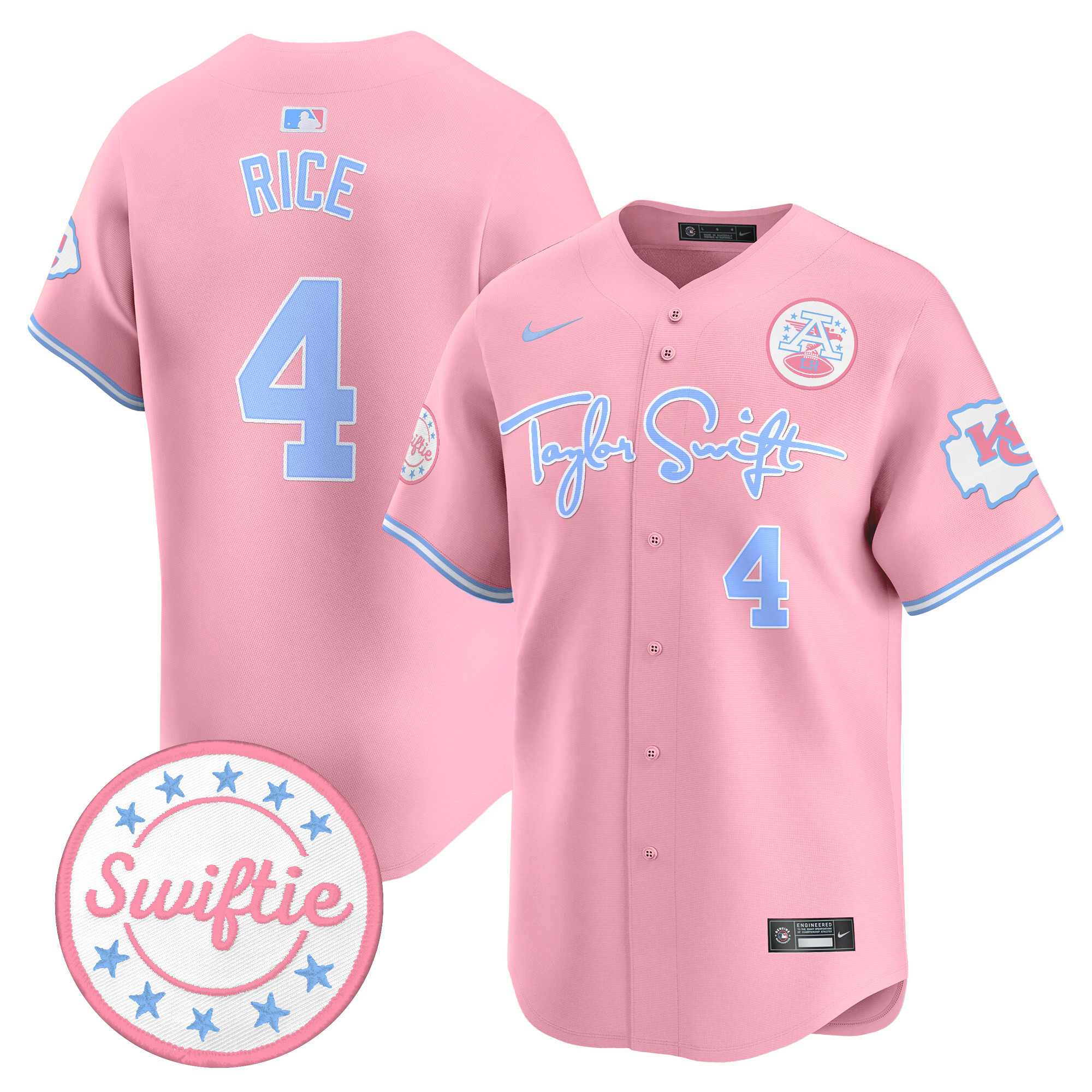 Unisex Chiefs Taylor Swift Bubblegum Pink Vapor Premier Limited Jersey - All Stitched - Image 8