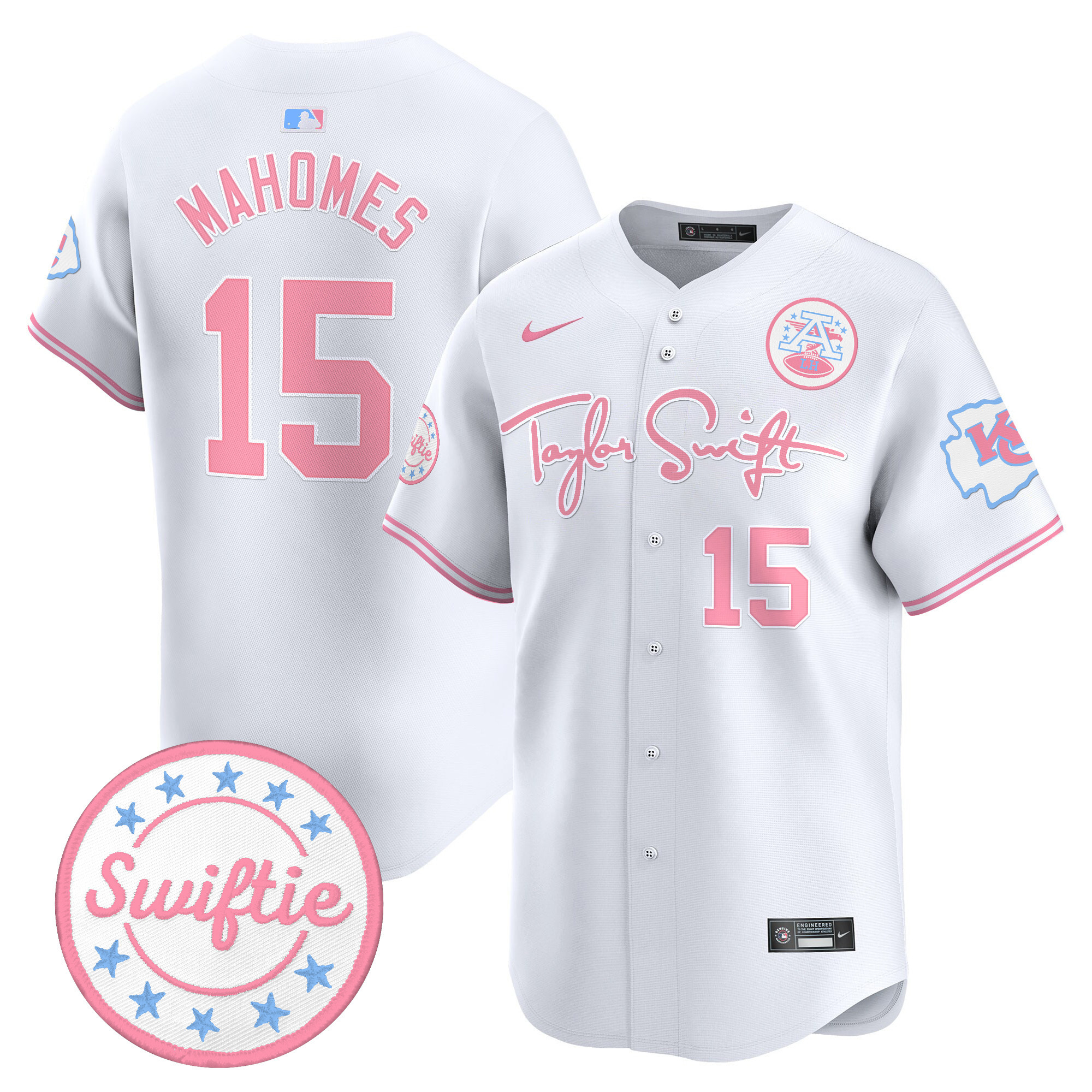 Unisex Chiefs Taylor Swift Bubblegum Pink Vapor Premier Limited Jersey - All Stitched - Image 38