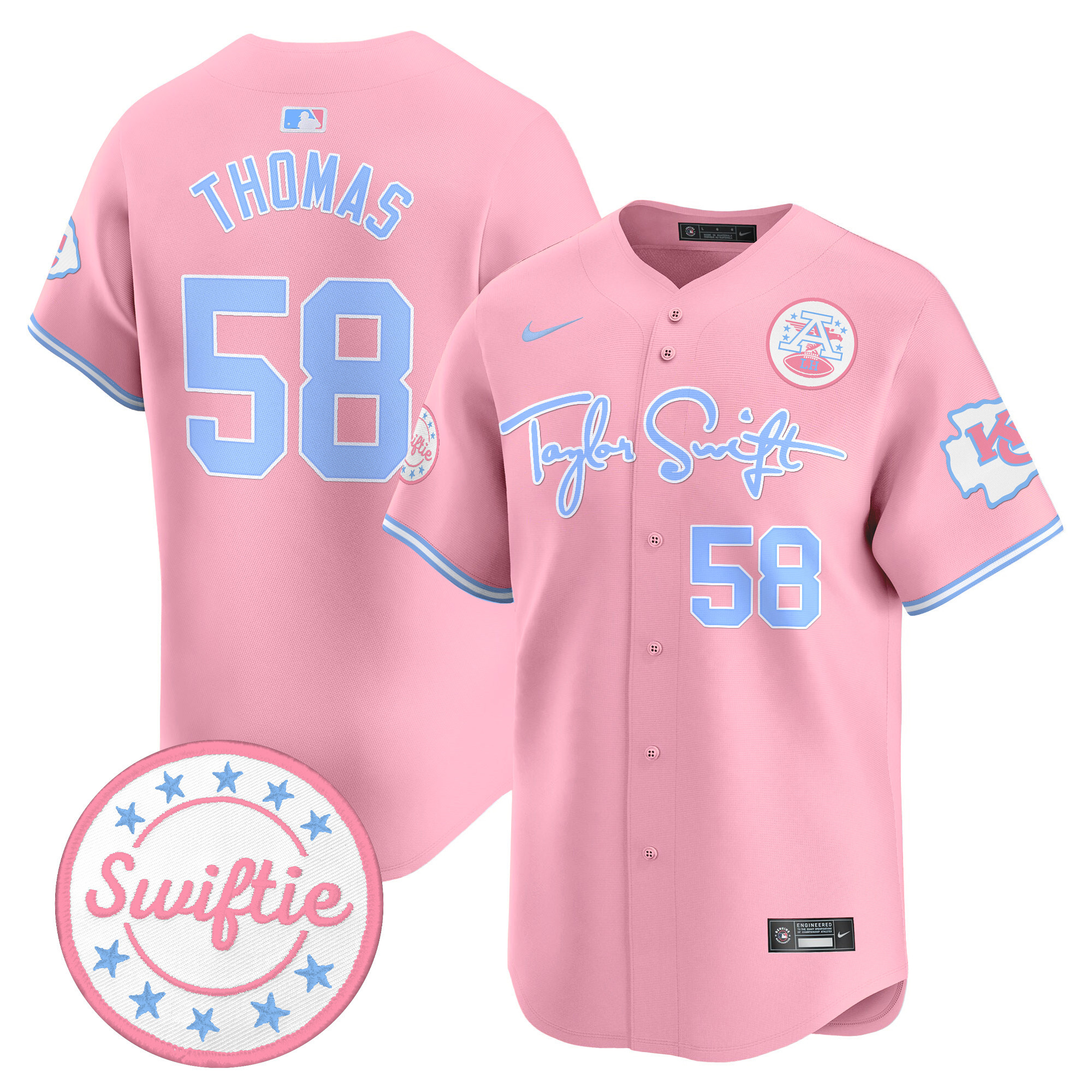 Unisex Chiefs Taylor Swift Bubblegum Pink Vapor Premier Limited Jersey - All Stitched - Image 5