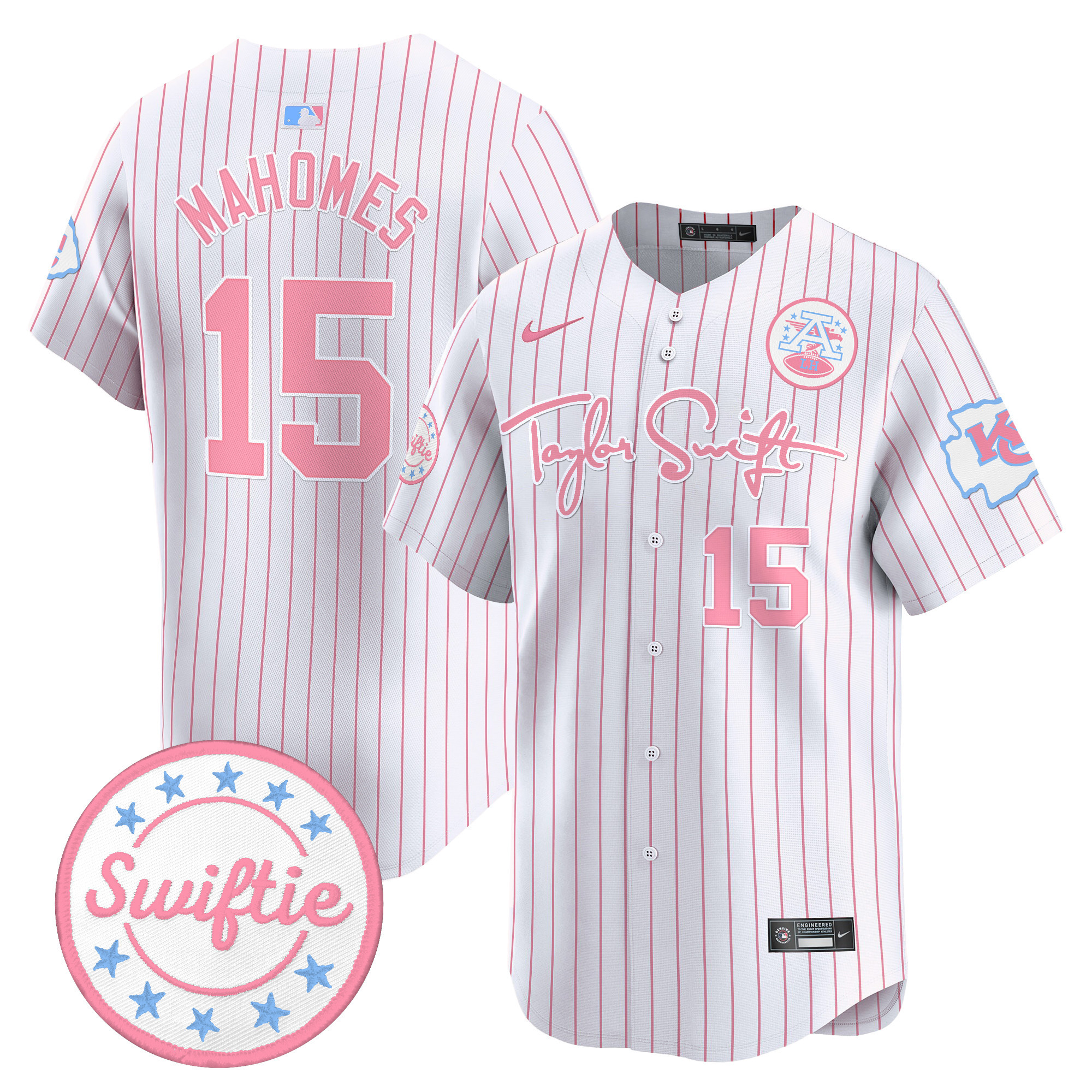 Unisex Chiefs Taylor Swift Bubblegum Pink Vapor Premier Limited Jersey - All Stitched - Image 29