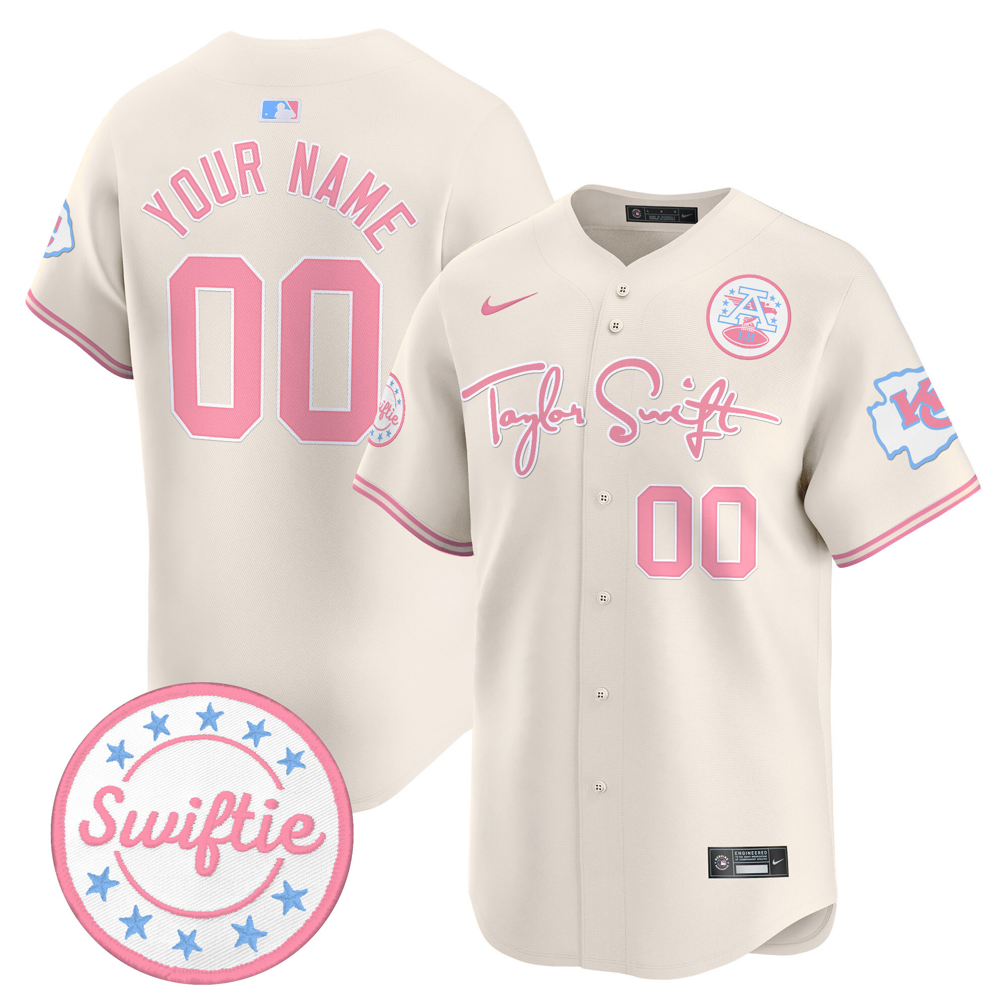 Chiefs Taylor Swift Bubblegum Pink Vapor Premier Limited Custom Jersey - All Stitched - Image 3