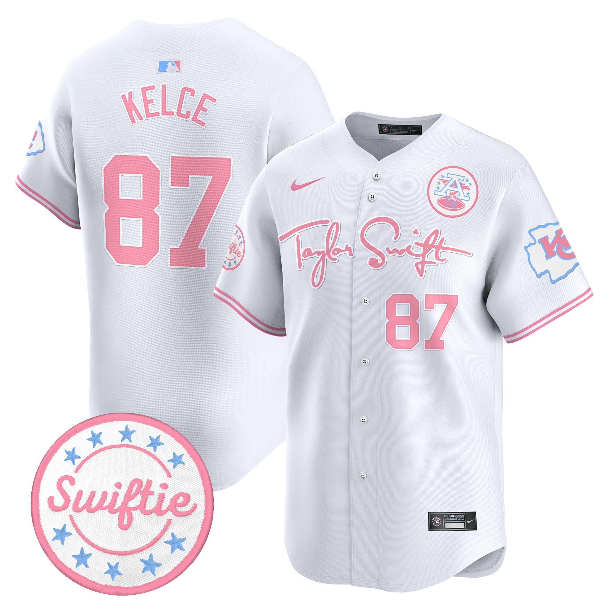 Unisex Chiefs Taylor Swift Bubblegum Pink Vapor Premier Limited Jersey - All Stitched - Image 39