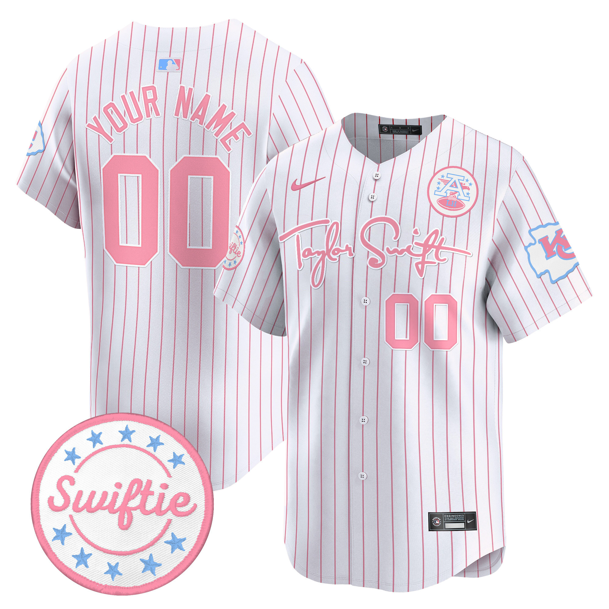 Chiefs Taylor Swift Bubblegum Pink Vapor Premier Limited Custom Jersey - All Stitched - Image 4