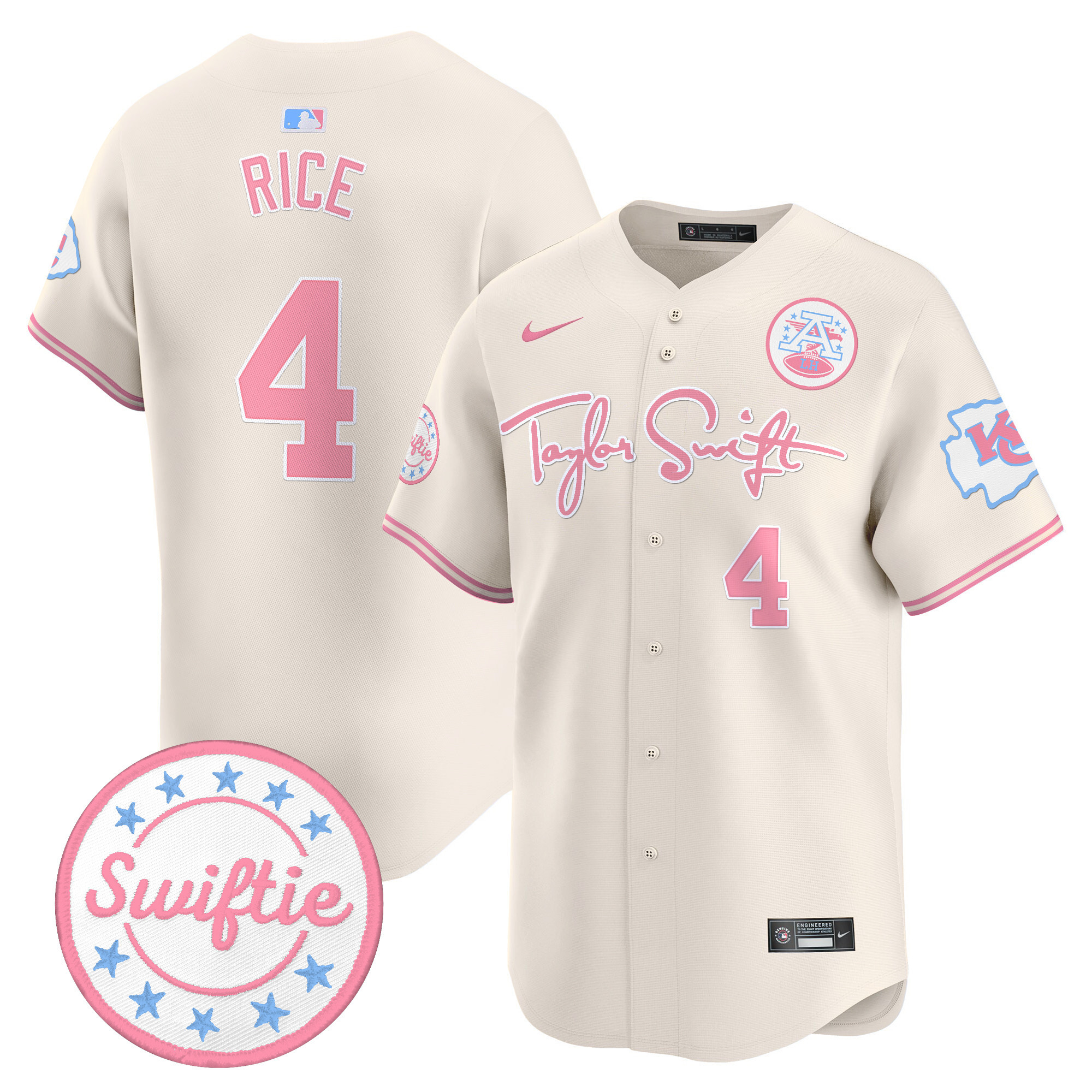Unisex Chiefs Taylor Swift Bubblegum Pink Vapor Premier Limited Jersey - All Stitched - Image 26