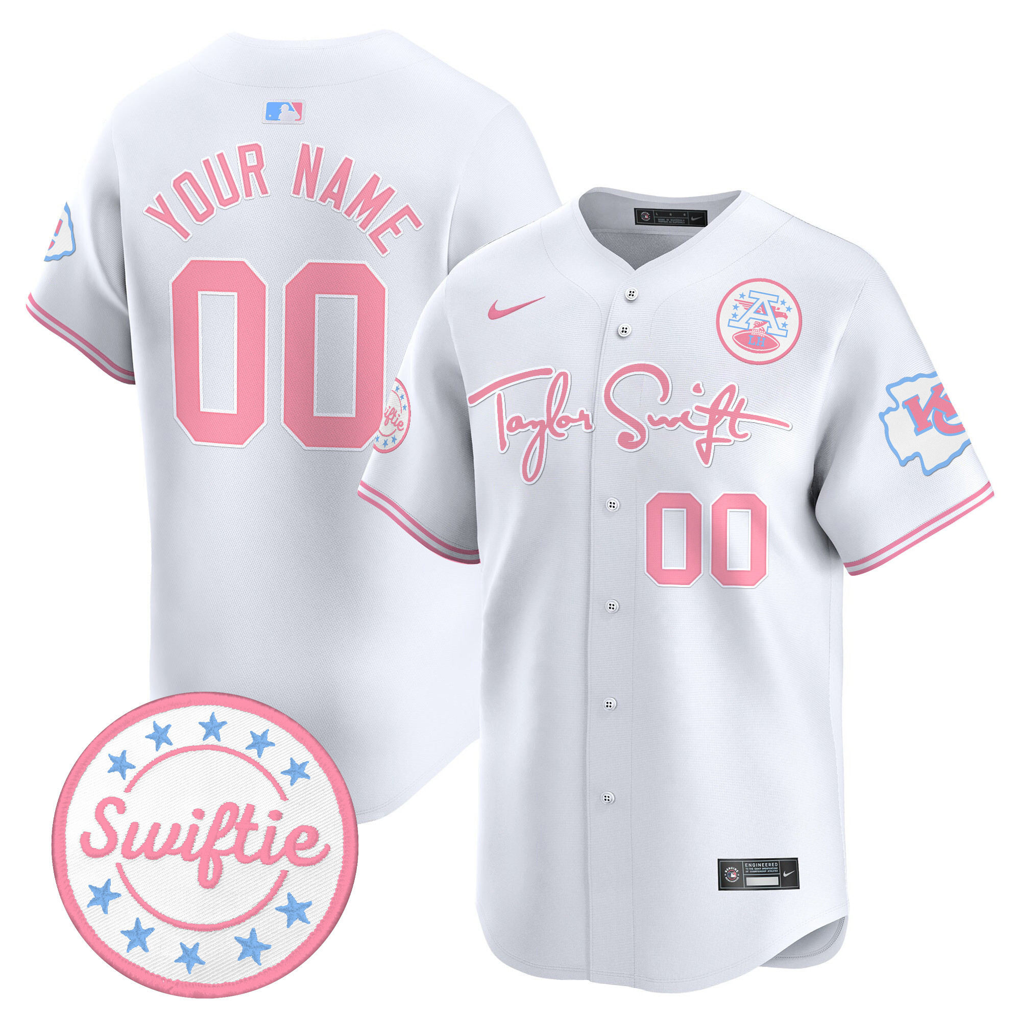 Chiefs Taylor Swift Bubblegum Pink Vapor Premier Limited Custom Jersey - All Stitched - Image 5