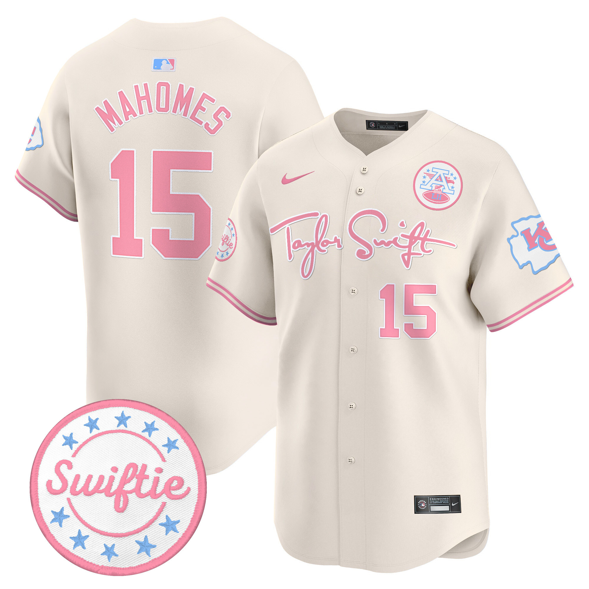 Unisex Chiefs Taylor Swift Bubblegum Pink Vapor Premier Limited Jersey - All Stitched - Image 20