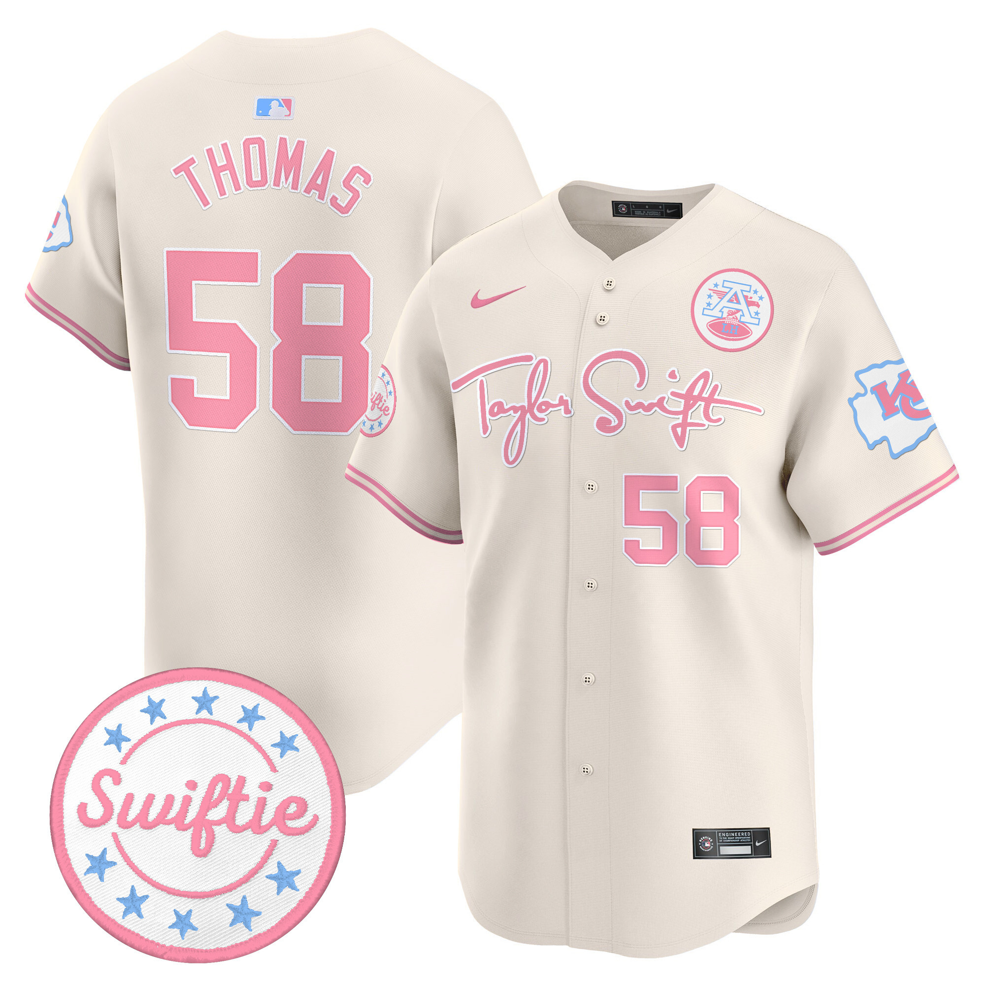 Unisex Chiefs Taylor Swift Bubblegum Pink Vapor Premier Limited Jersey - All Stitched - Image 23