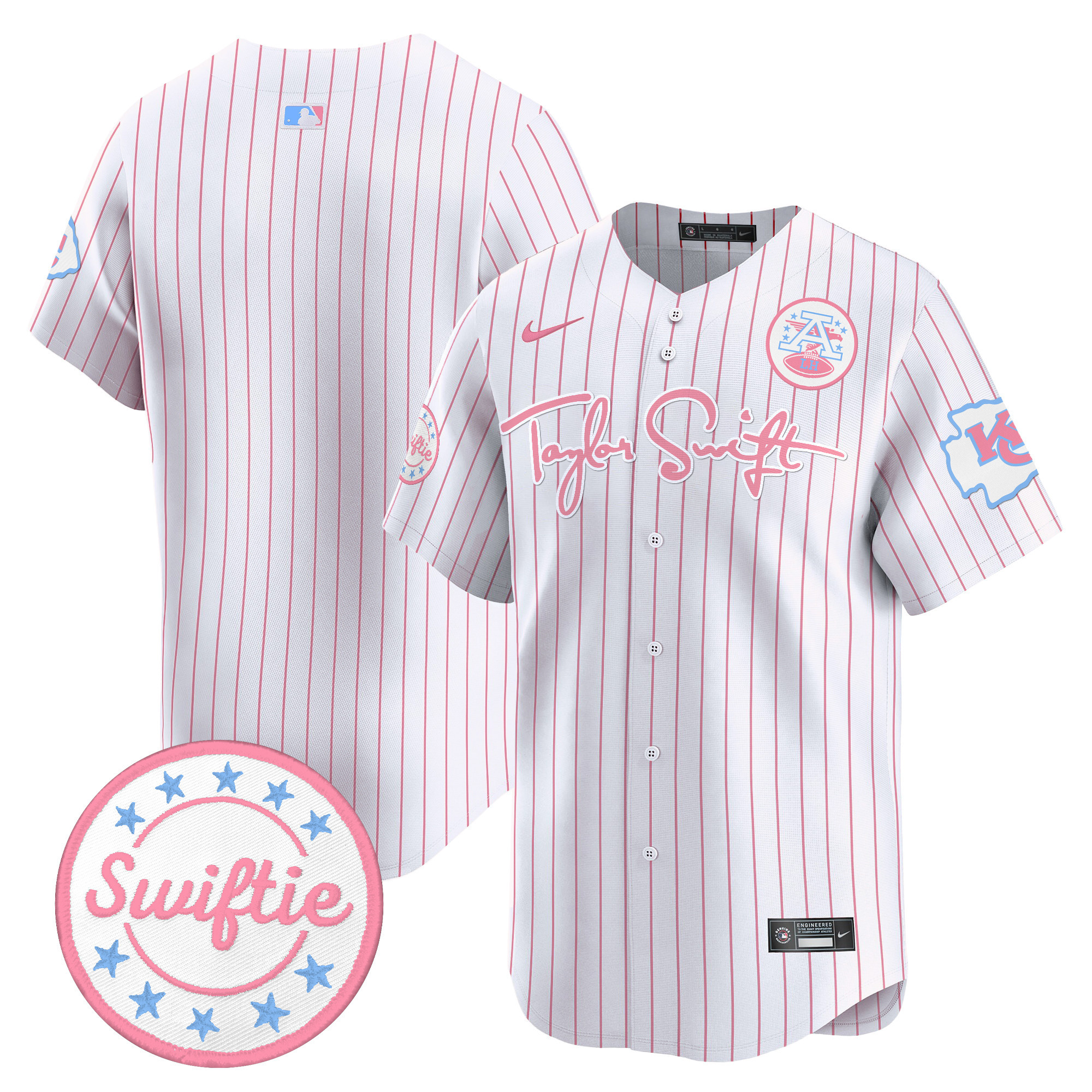 Unisex Chiefs Taylor Swift Bubblegum Pink Vapor Premier Limited Jersey - All Stitched - Image 36