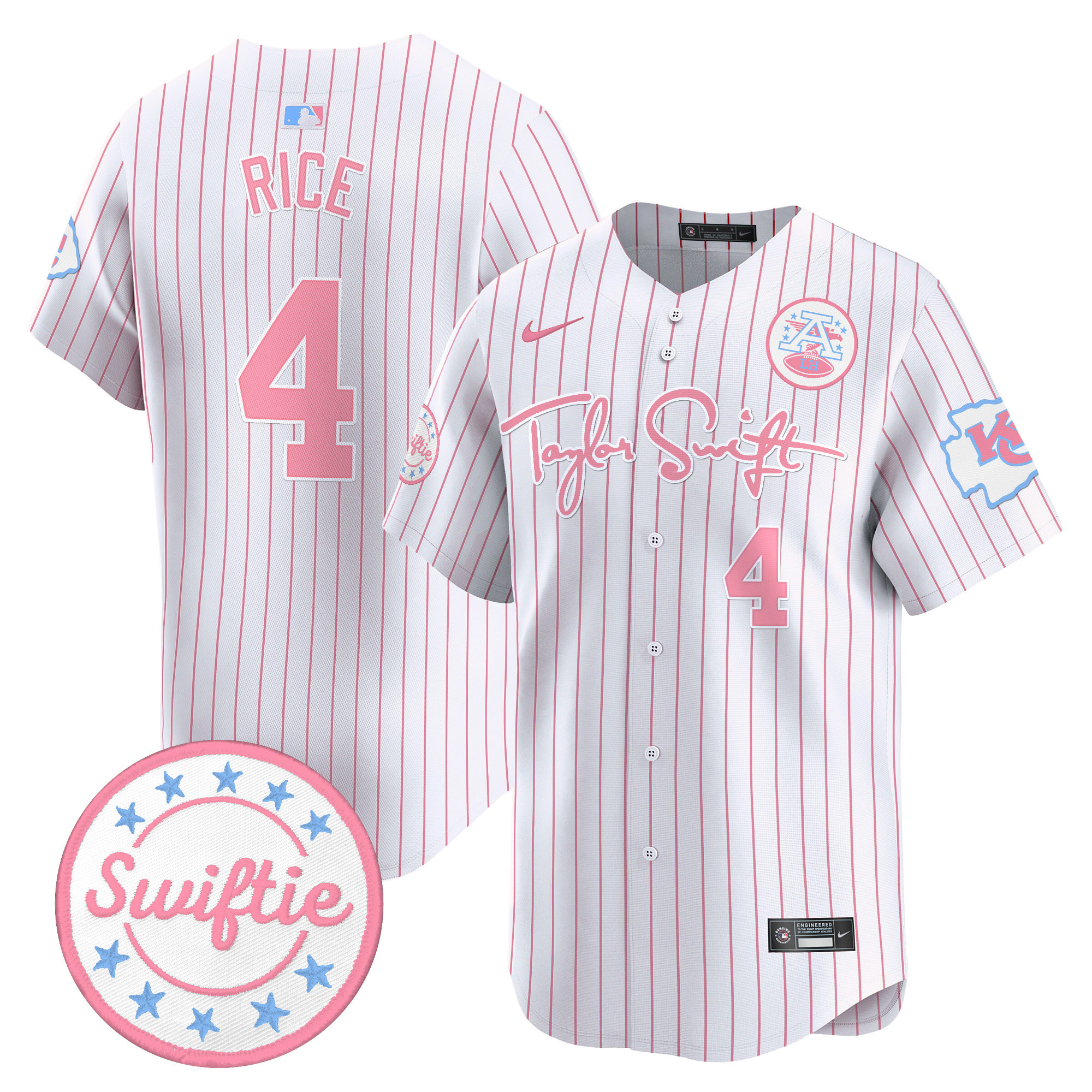 Unisex Chiefs Taylor Swift Bubblegum Pink Vapor Premier Limited Jersey - All Stitched - Image 35
