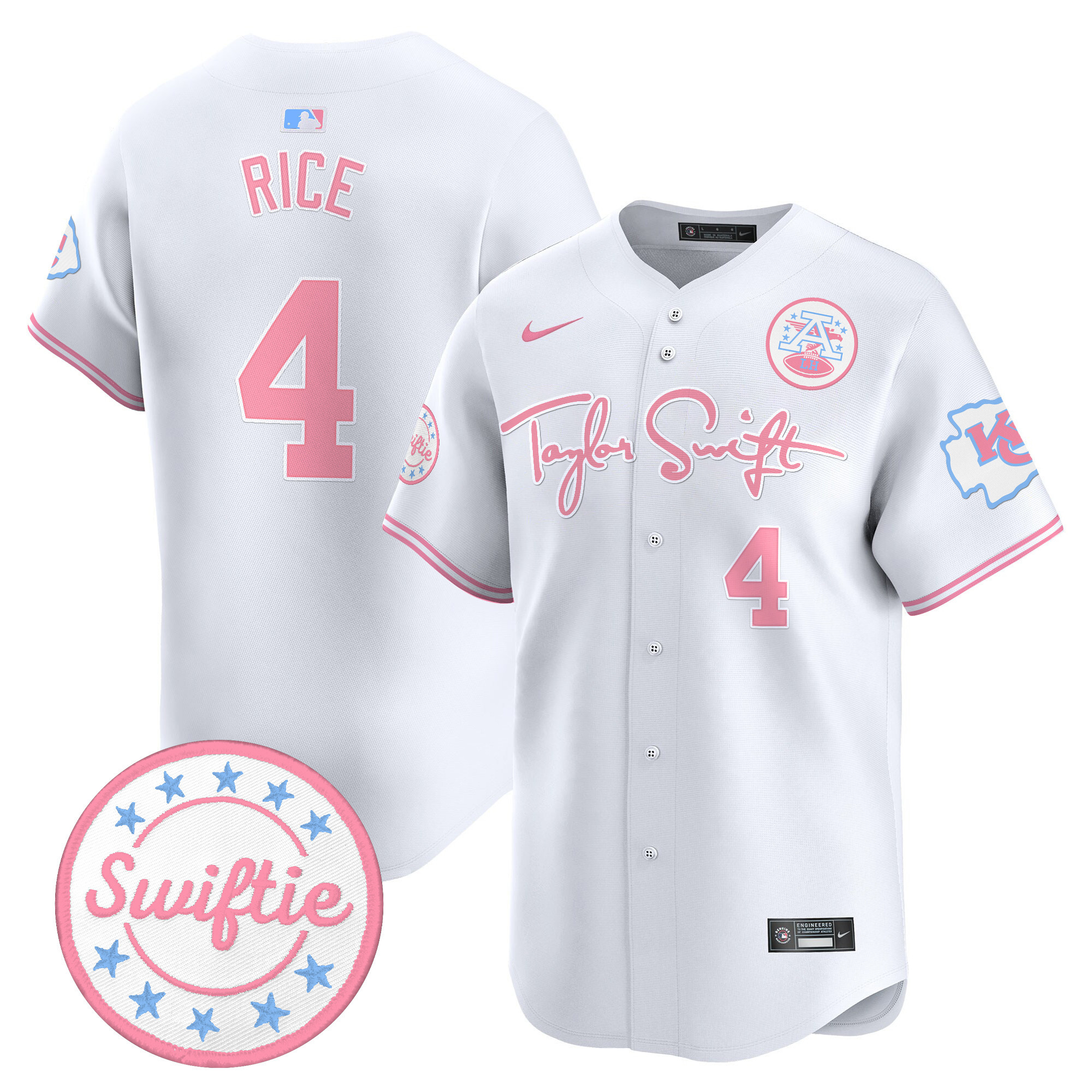 Unisex Chiefs Taylor Swift Bubblegum Pink Vapor Premier Limited Jersey - All Stitched - Image 44