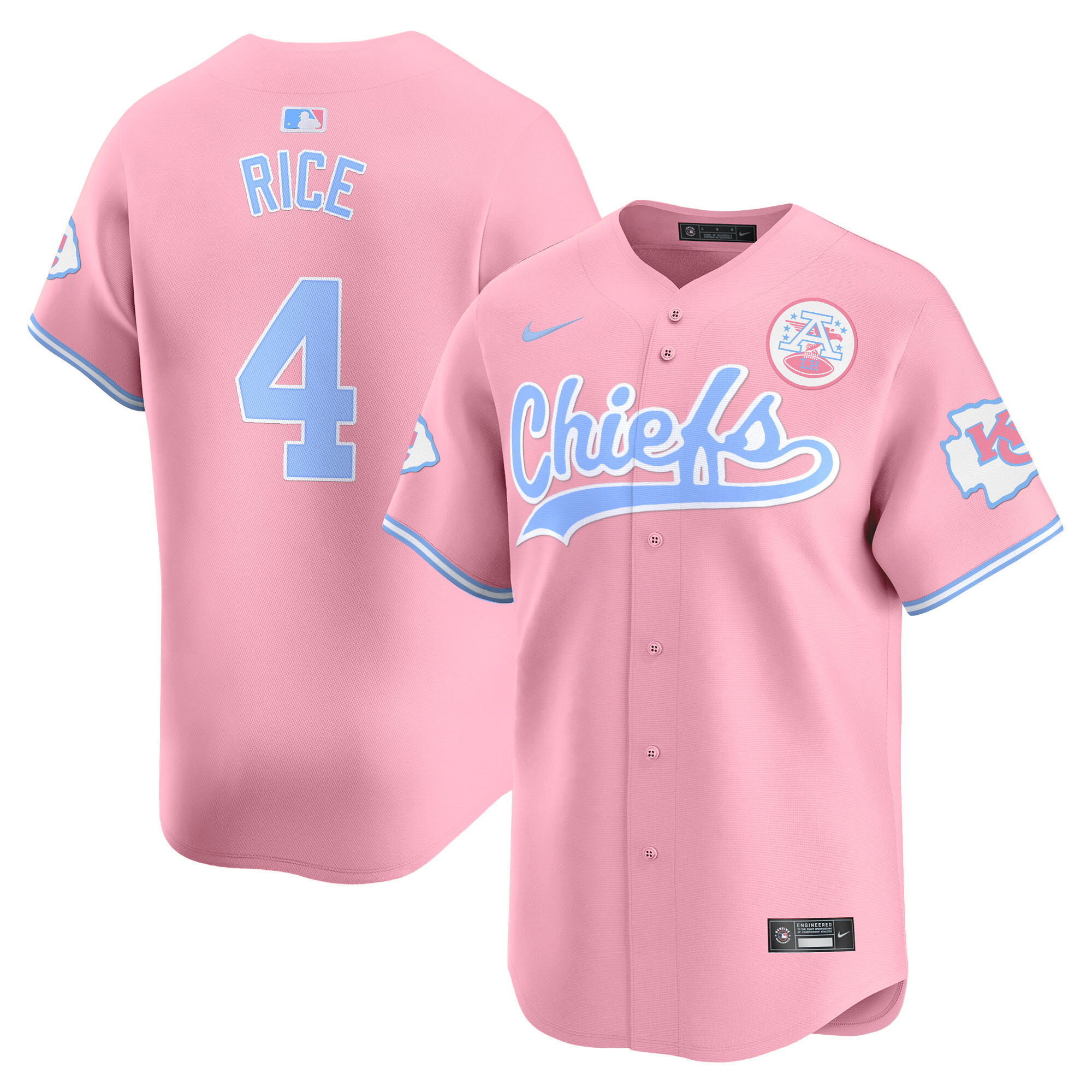 Unisex Chiefs Bubblegum Pink Vapor Premier Limited Jersey - All Stitched - Image 8