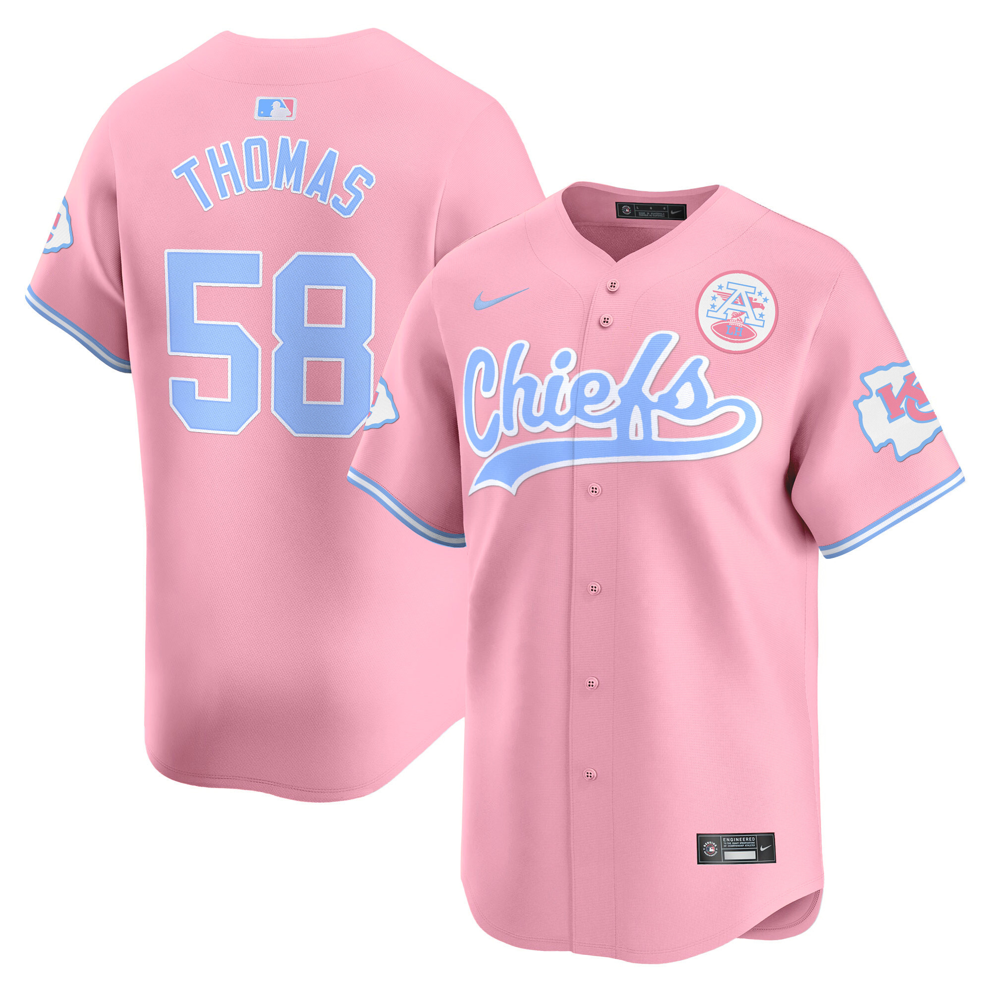 Unisex Chiefs Bubblegum Pink Vapor Premier Limited Jersey - All Stitched - Image 5