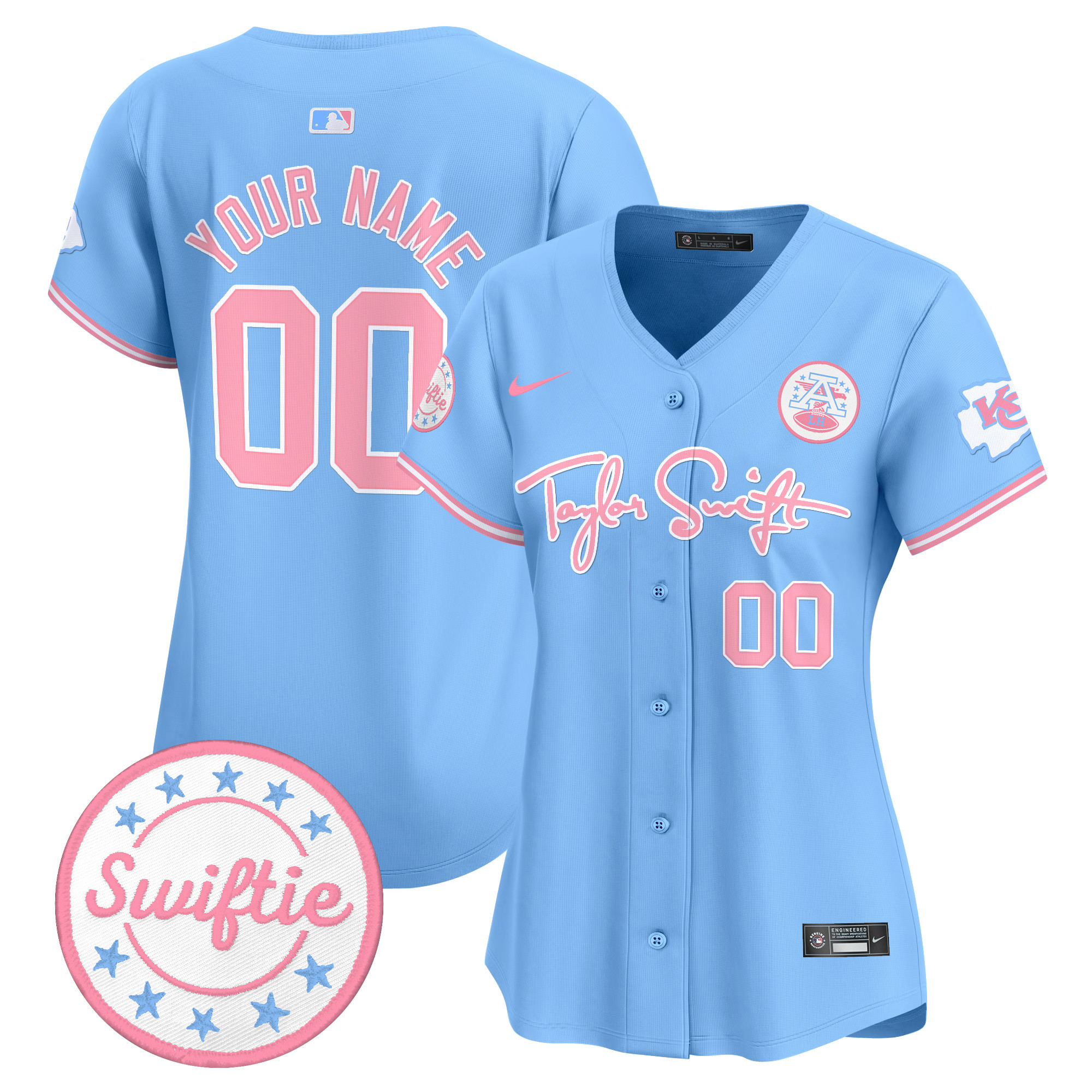 Chiefs Taylor Swift Bubblegum Pink Vapor Premier Limited Custom Jersey - All Stitched - Image 7